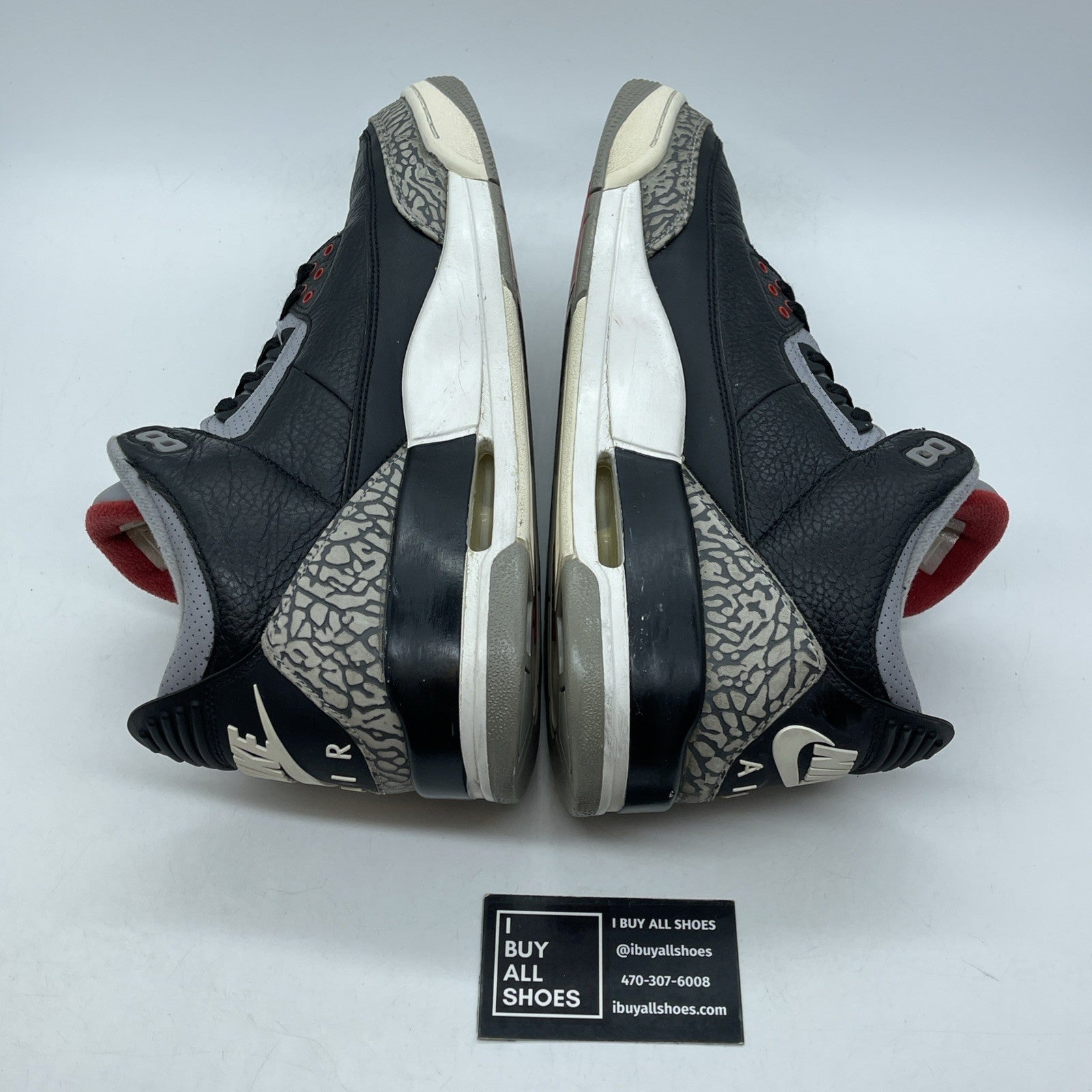 Size 12 - Jordan 3 Retro OG Mid Black Cement Grey Leather Suede (854262-001)