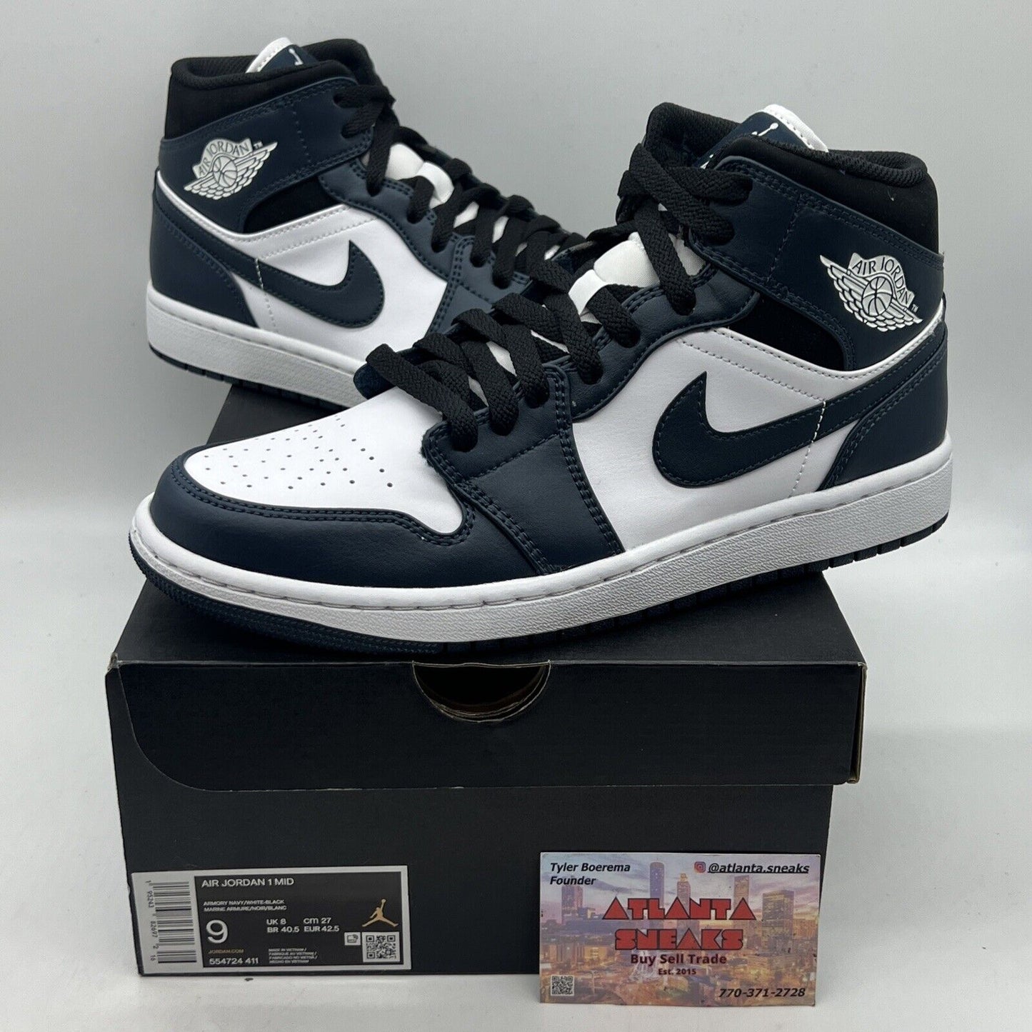 Size 9 - Jordan 1 Mid Armory Navy 2021 Brand New Og All