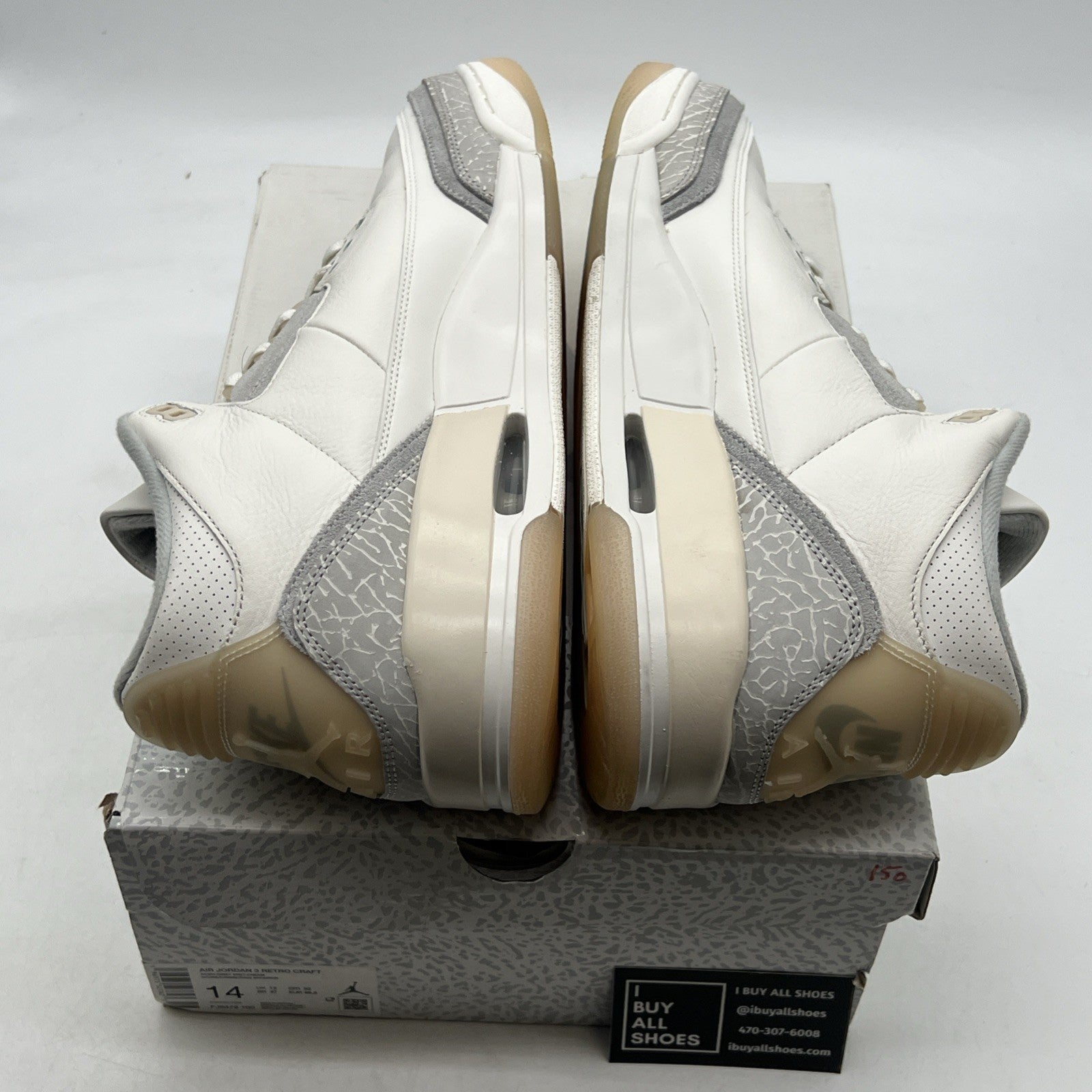 Size 14 - Air Jordan 3 Retro Craft Ivory/Grey White Leather (FJ9579-100)