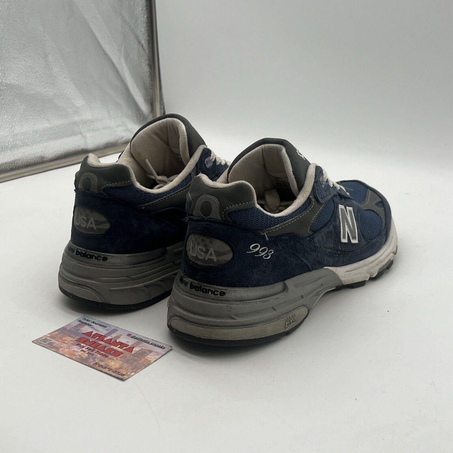 Size 9 - New Balance 993 Navy White Navy Grey Suede (MR993NV)