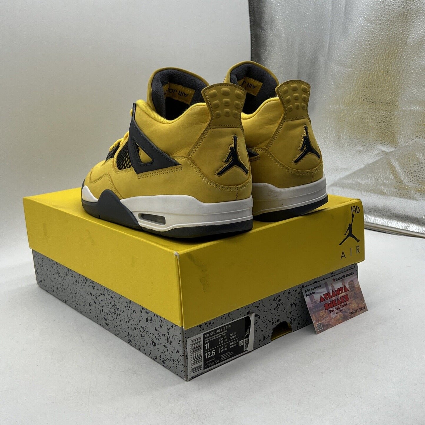 Size 11 - Jordan 4 Retro Mid Lightning Grey Suede White (CT8527-700)
