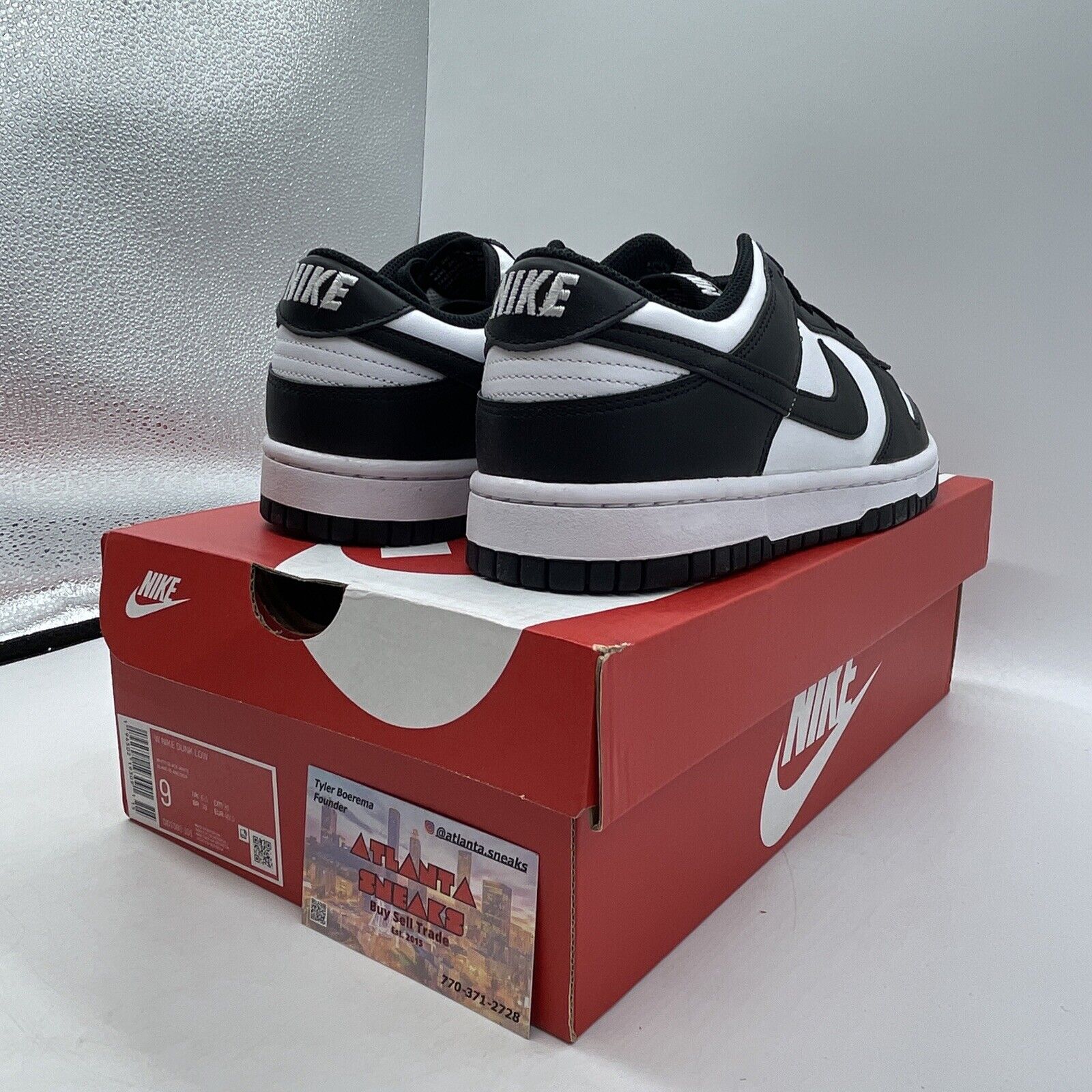 Size 9W - Nike Dunk Low Black White Leather (DD1503-101)