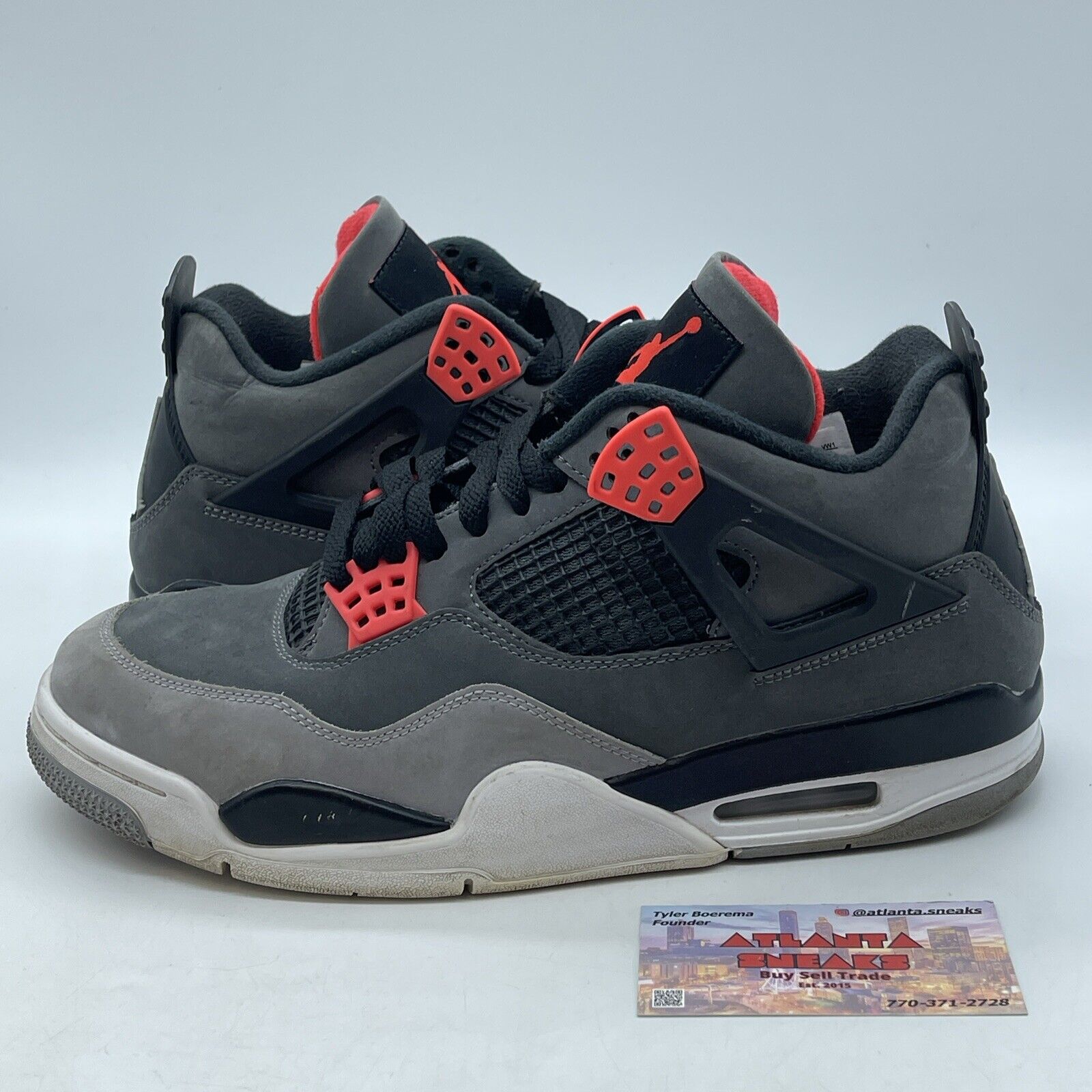 Size 8.5 - Jordan 4 Retro Mid Infrared Gray White Black Red (DH6927-061)