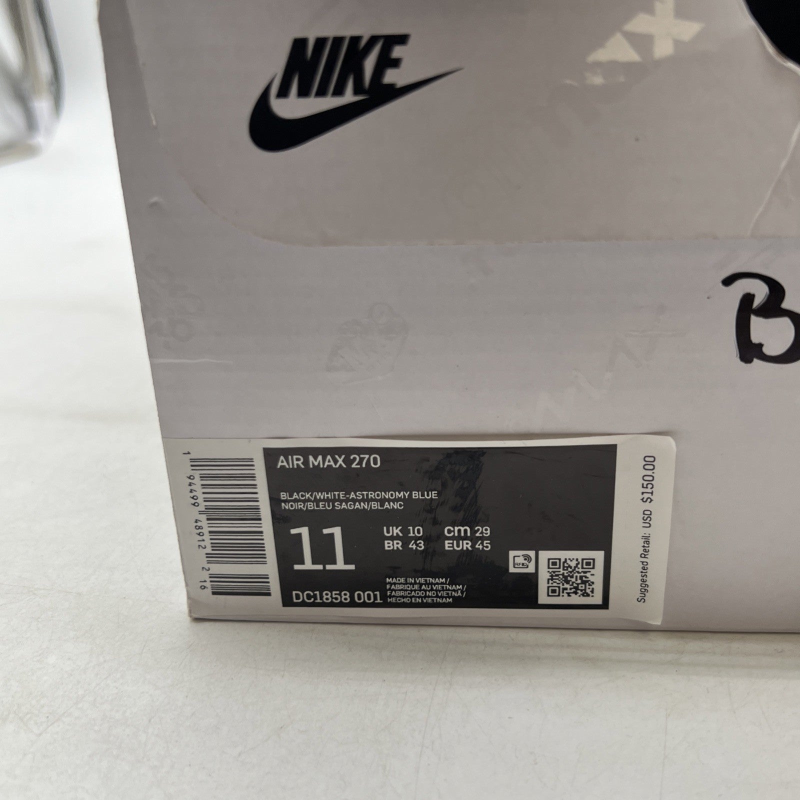 Size 11 - Nike Air Max 270 Black Astronomy Blue (DC1858-001)