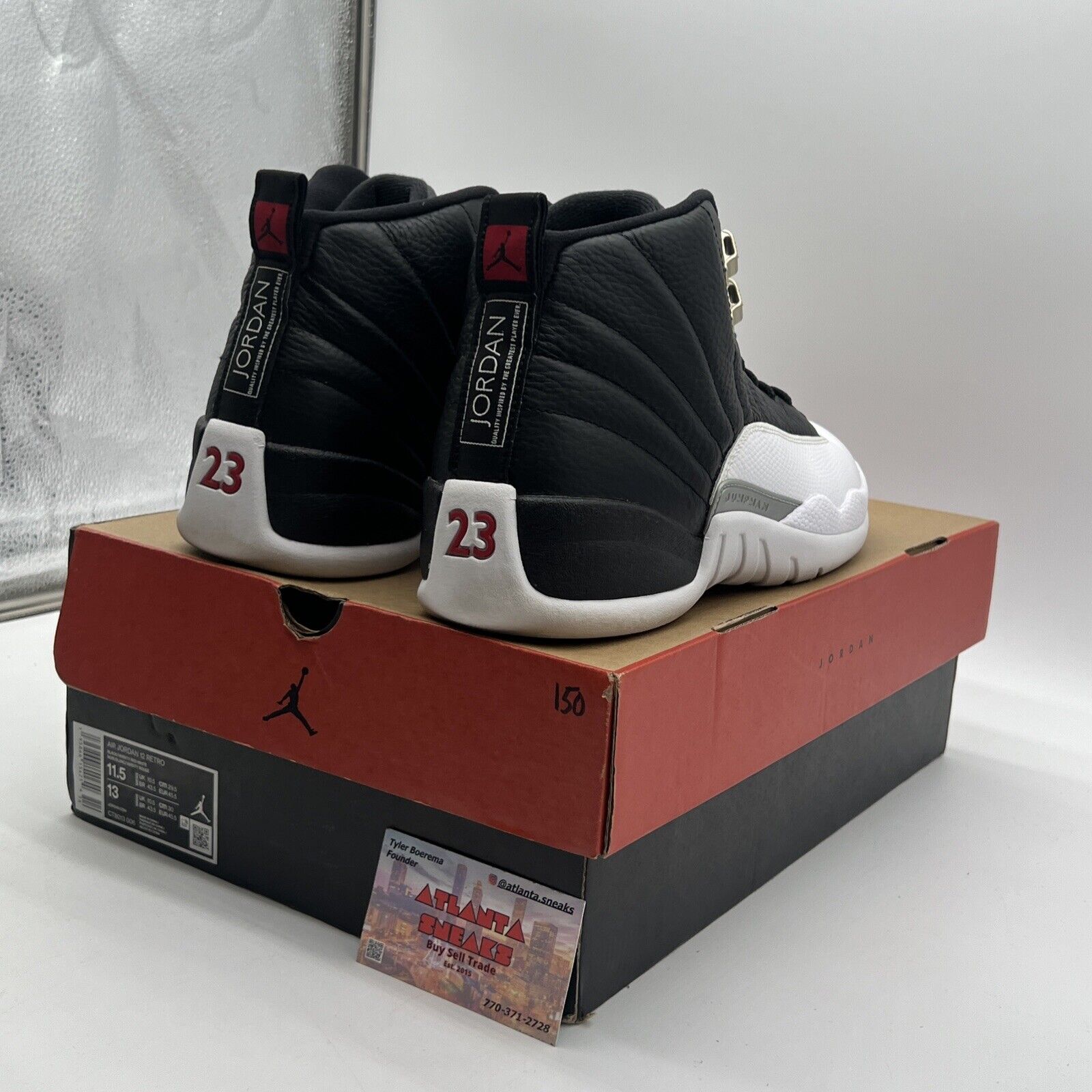 Size 11.5 - Jordan 12 Retro Mid Playoff Black White Leather (CT8013-006)