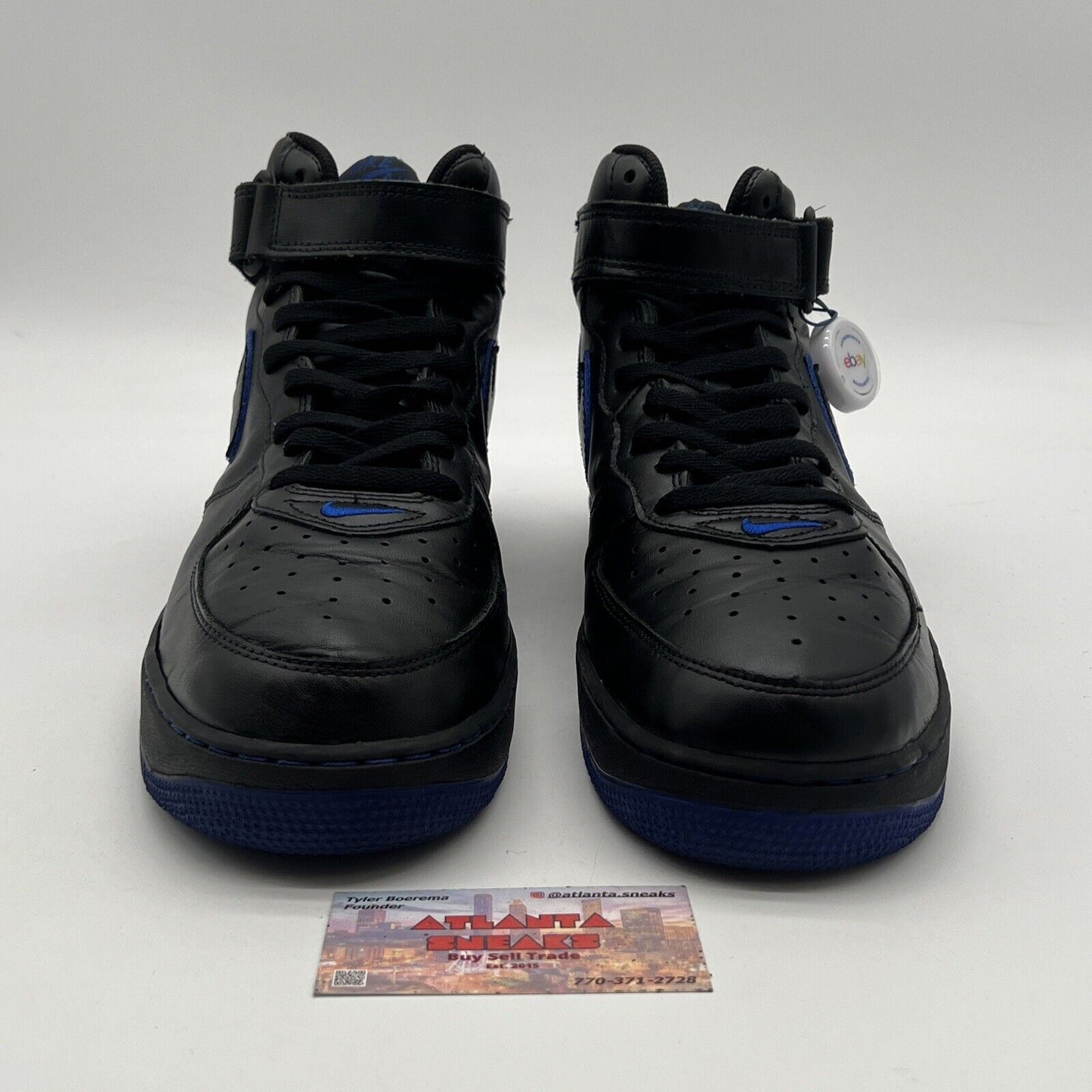 Size 13 - Nike Air Force 1 Mid 'Black Varsity Royal'- (304096-042)