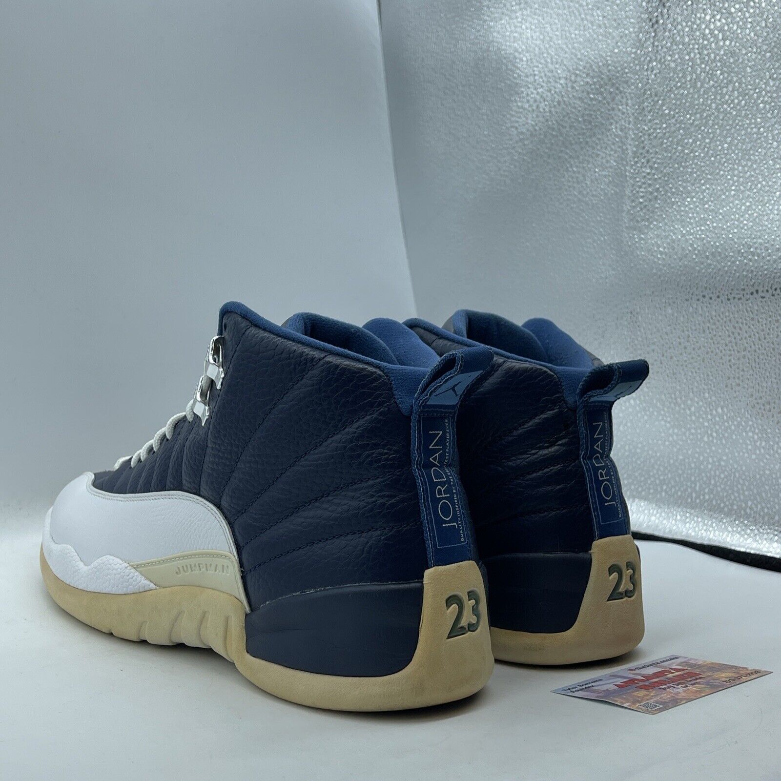 Size 10 - Air Jordan 12 Retro 2012 Obsidian White Leather Navy (130690-410)