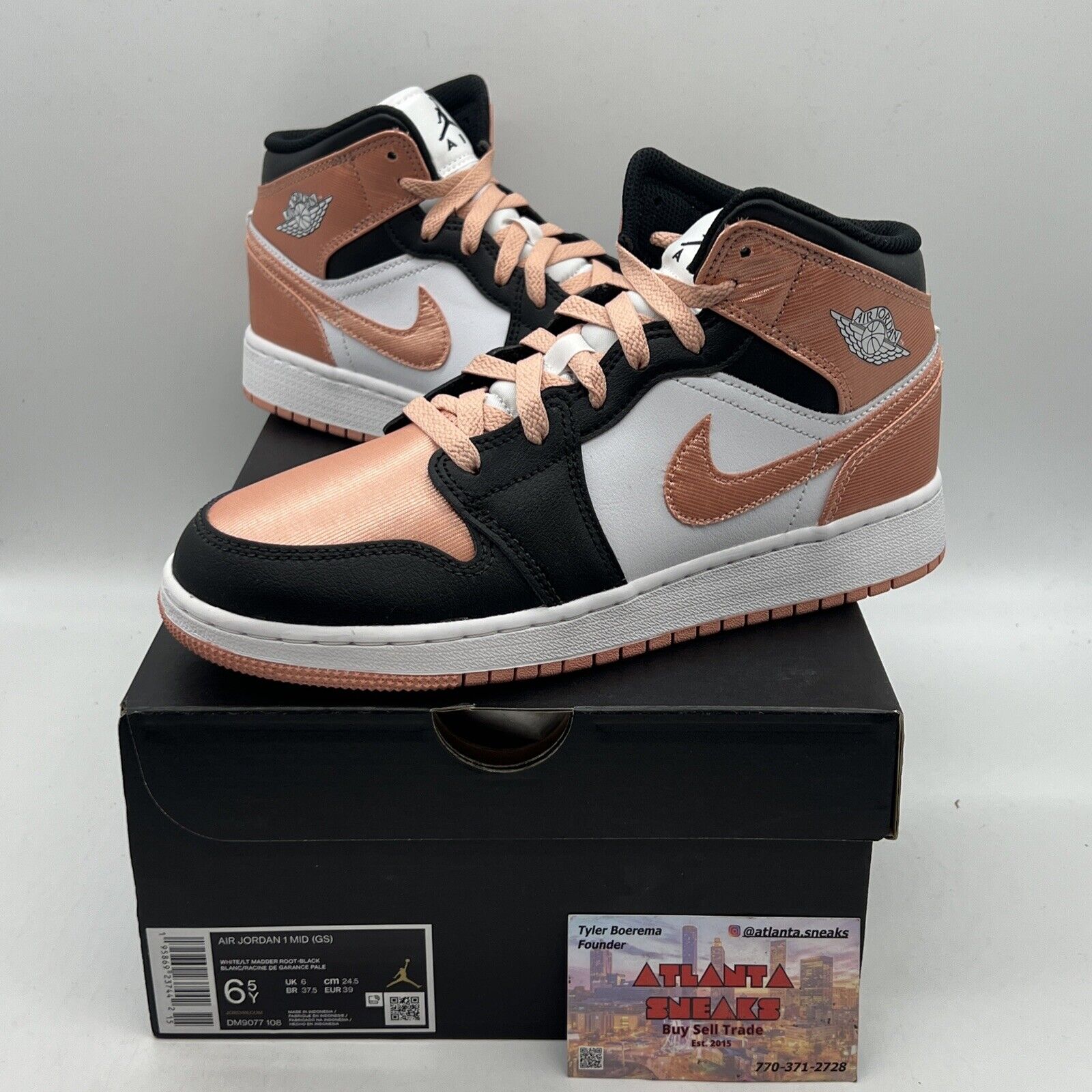 Nike Air Jordan 1 Mid Light Madder Root GS DM9077-108 Brand New Og All Size 6.5Y