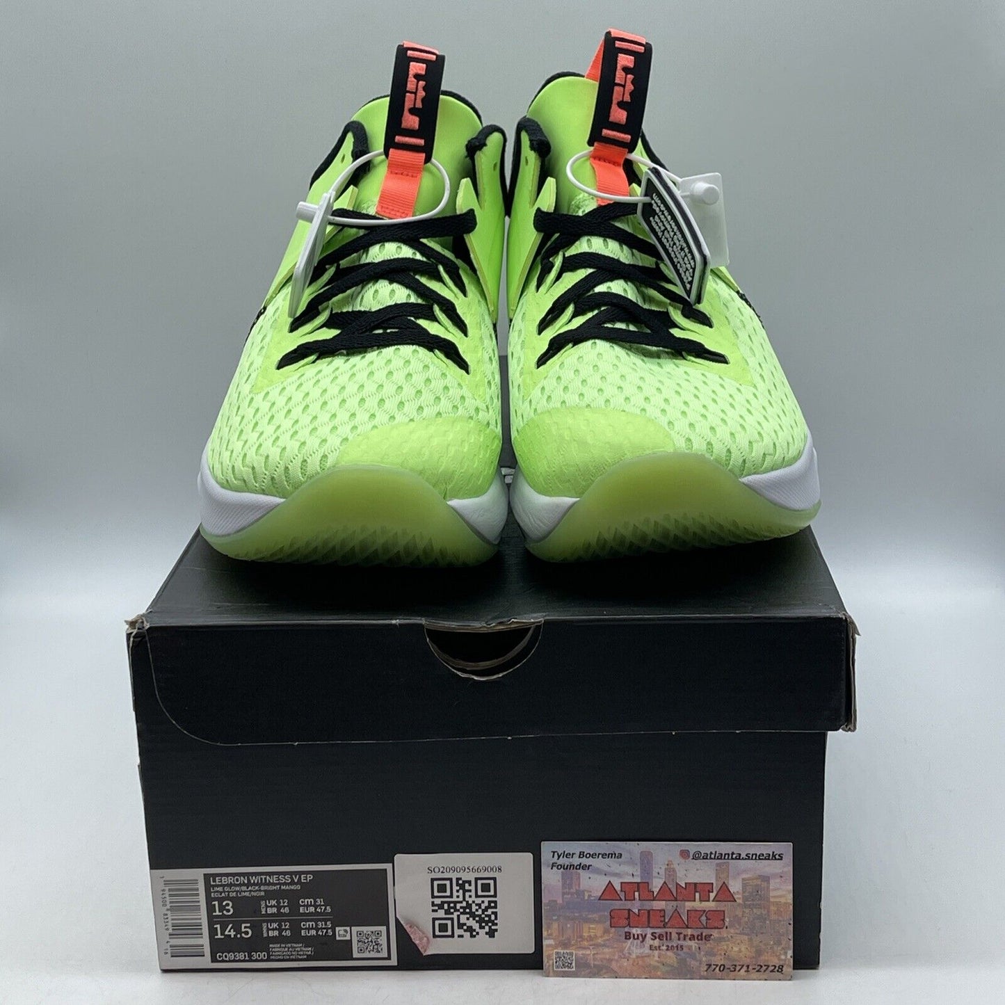 Size 13 - Nike LeBron Witness 5 EP Grinch Green White Suede Leather (CQ9381-300)