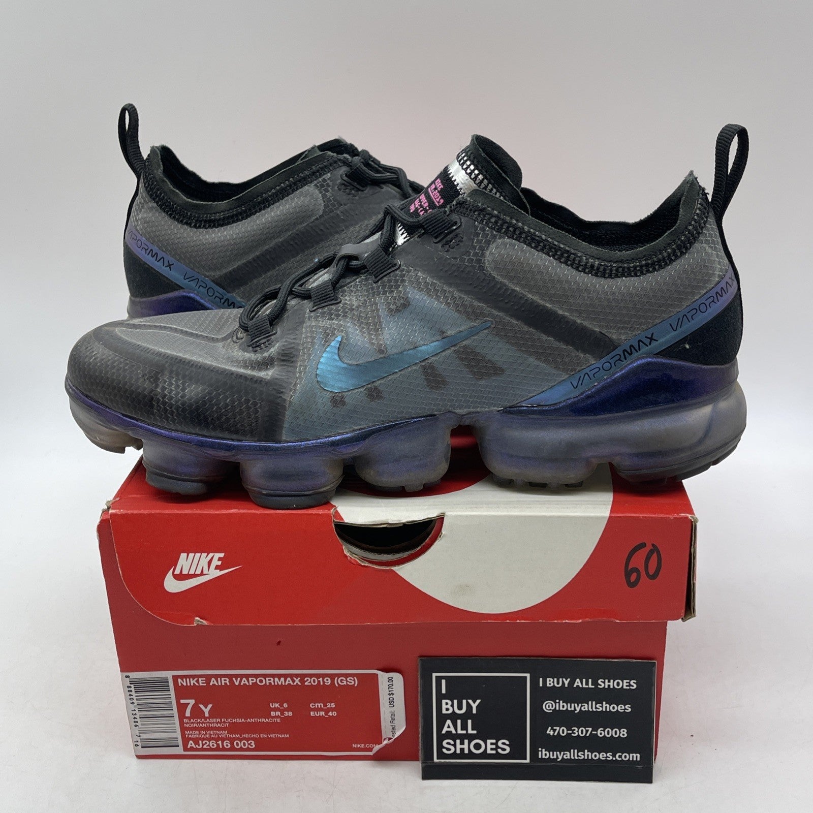 Size 7Y (GS) - Nike Air VaporMax 2019 Low Throwback Future (AJ2616-003)