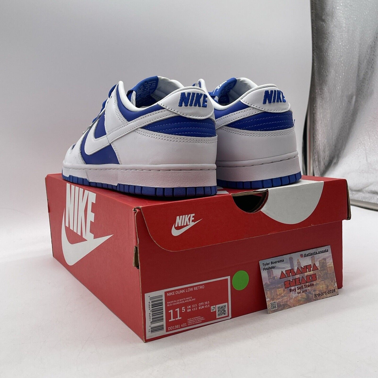 Size 11.5 - Nike Dunk Low Racer Blue white Leather (DD1391-401)
