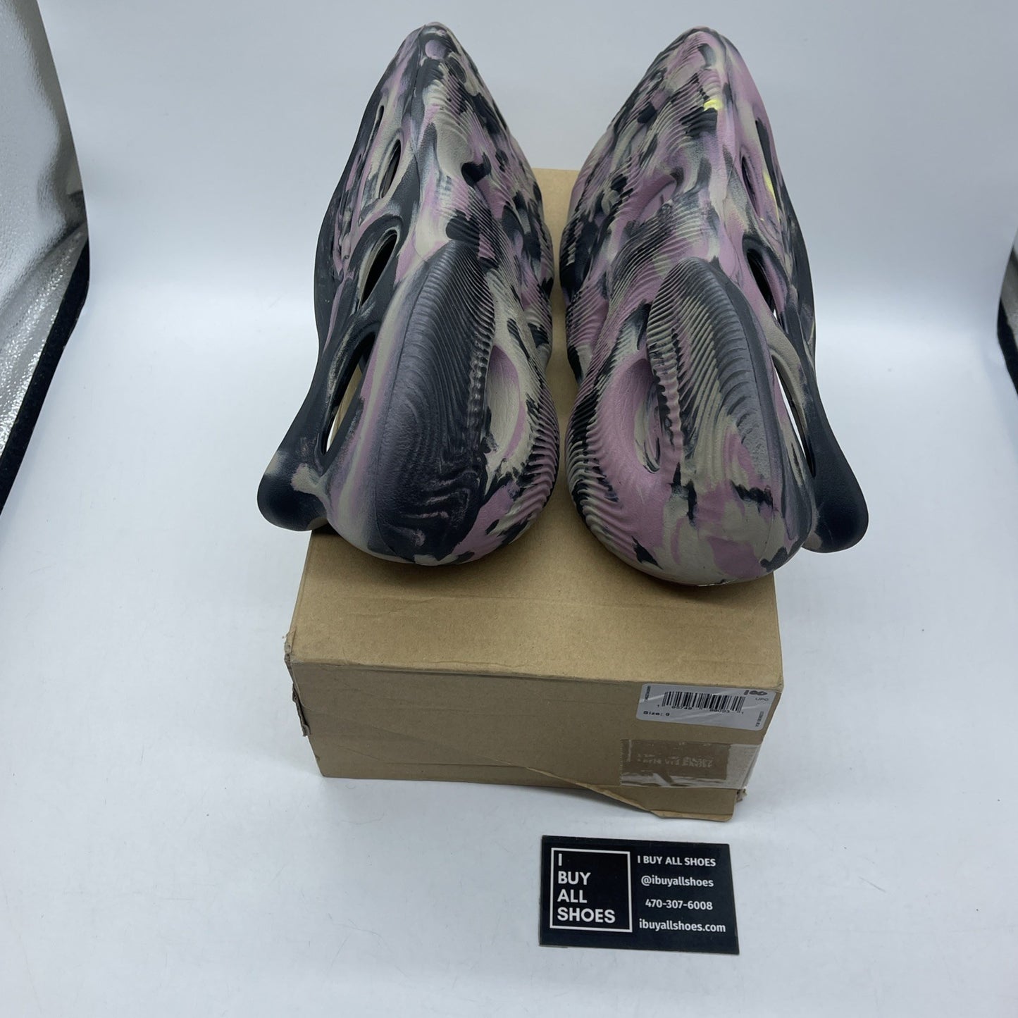 Size 9 - Adidas Yeezy Foam Runner MX Carbon Black Purple Rubber (IG9562)