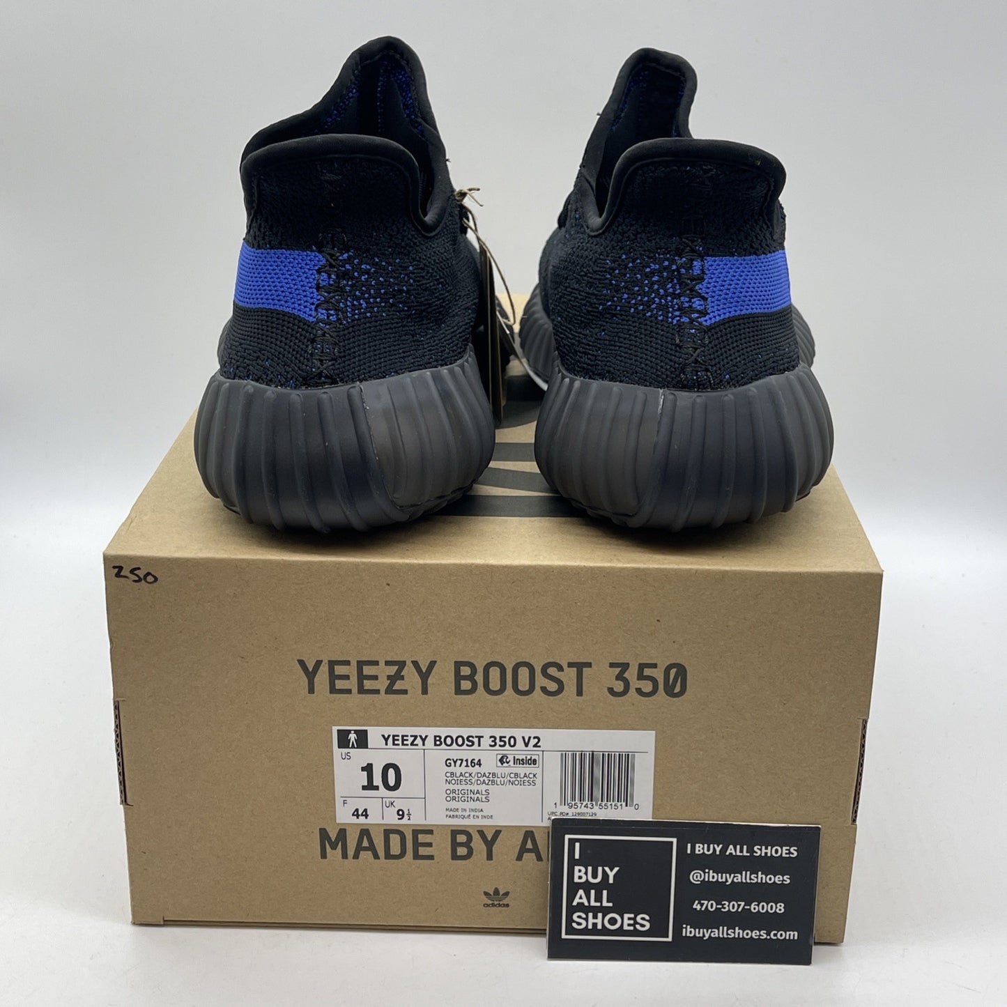 Size 10 - adidas Yeezy Boost 350 V2 Low Dazzling Blue Black Suede (GY7164)