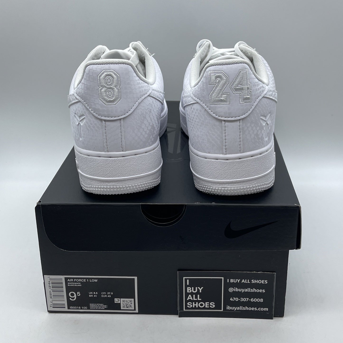 Size 9.5 - Nike Kobe Bryant x Air Force 1 Low Forever White (IB0018-100)