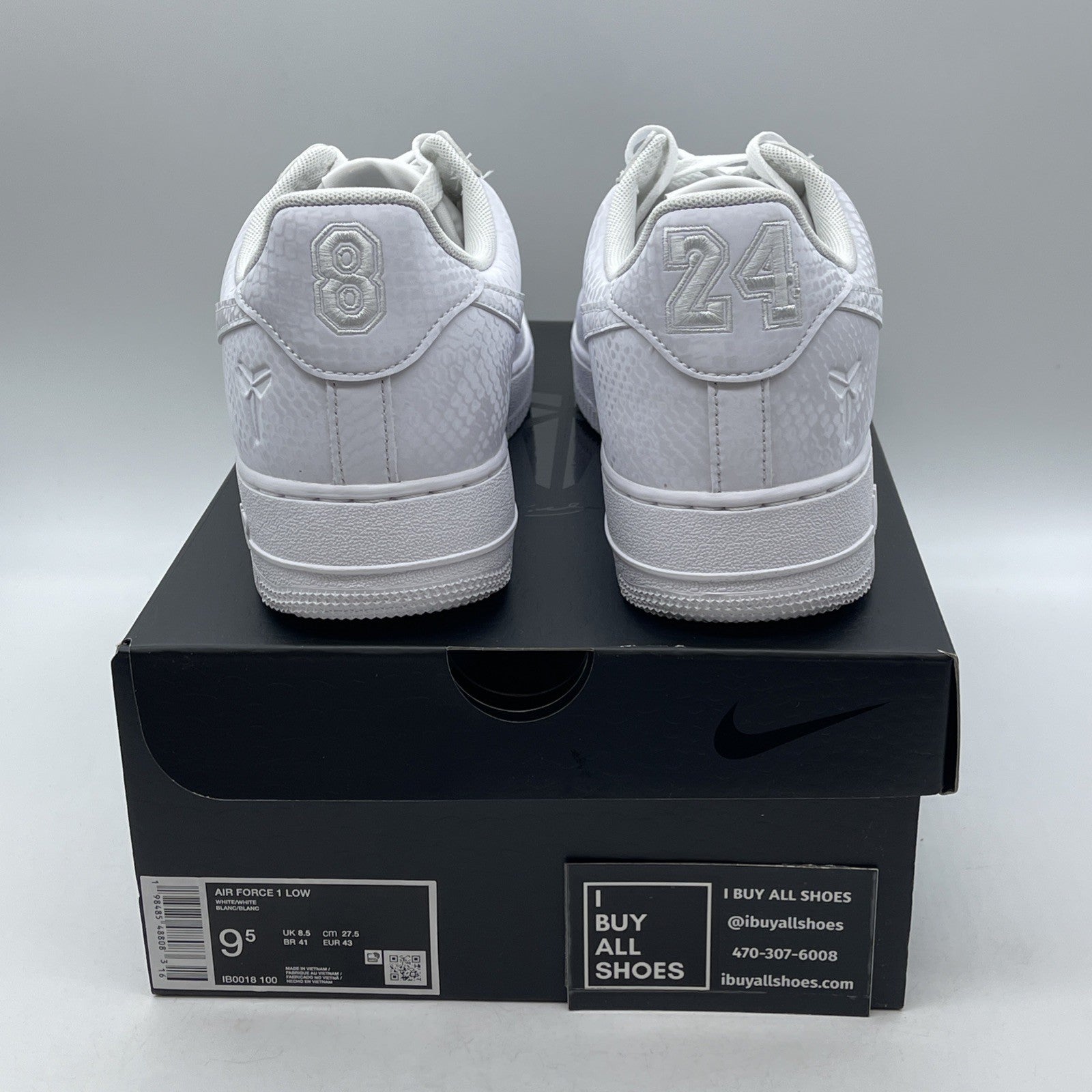 Size 9.5 - Nike Kobe Bryant x Air Force 1 Low Forever White (IB0018-100)