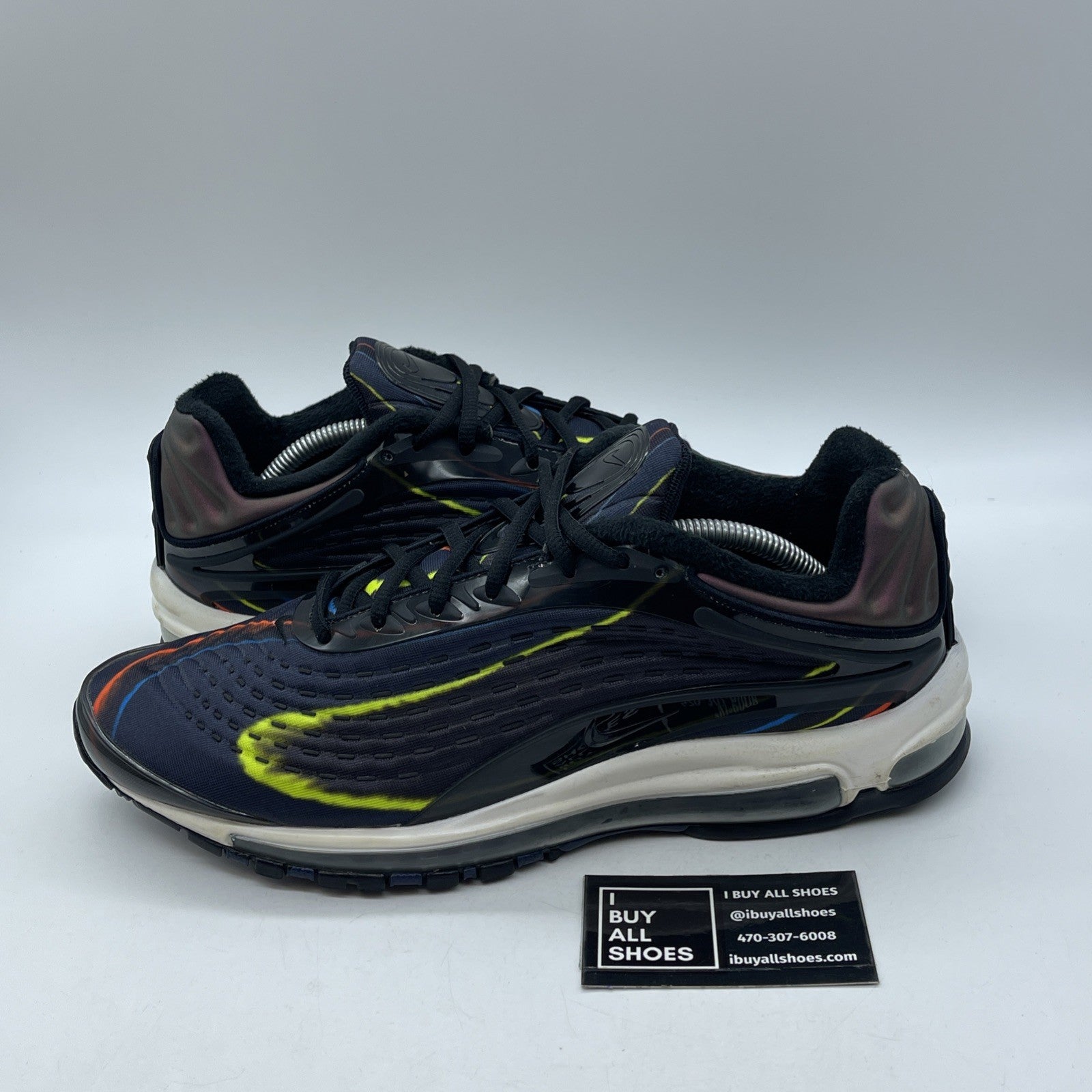 Size 11.5 - Nike Air Max Deluxe Midnight Navy Black Orange Suede (AJ7831-001)