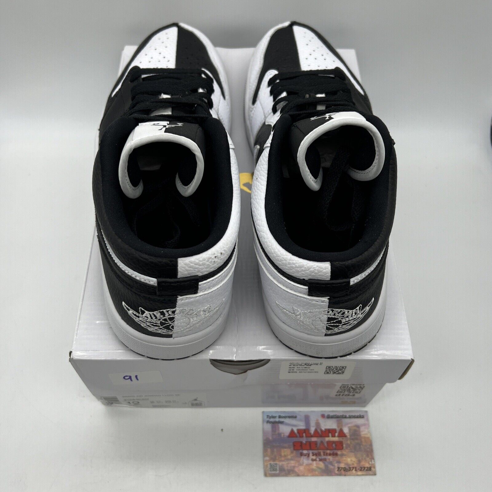 Size 12 - Air Jordan 1 SE Low Homage W Black White Leather