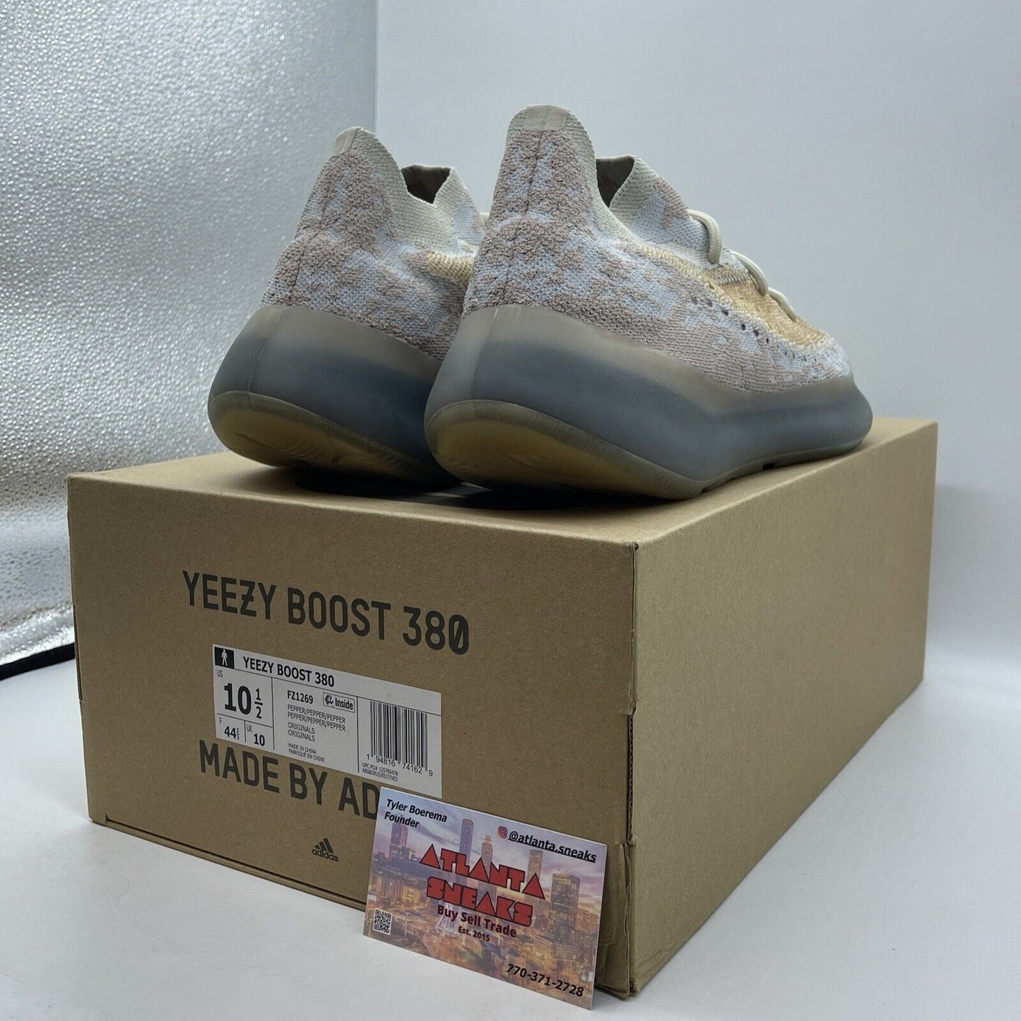 Size 10.5 - adidas Yeezy Boost 380 Pepper Non-Reflective Black Grey (FZ1269)