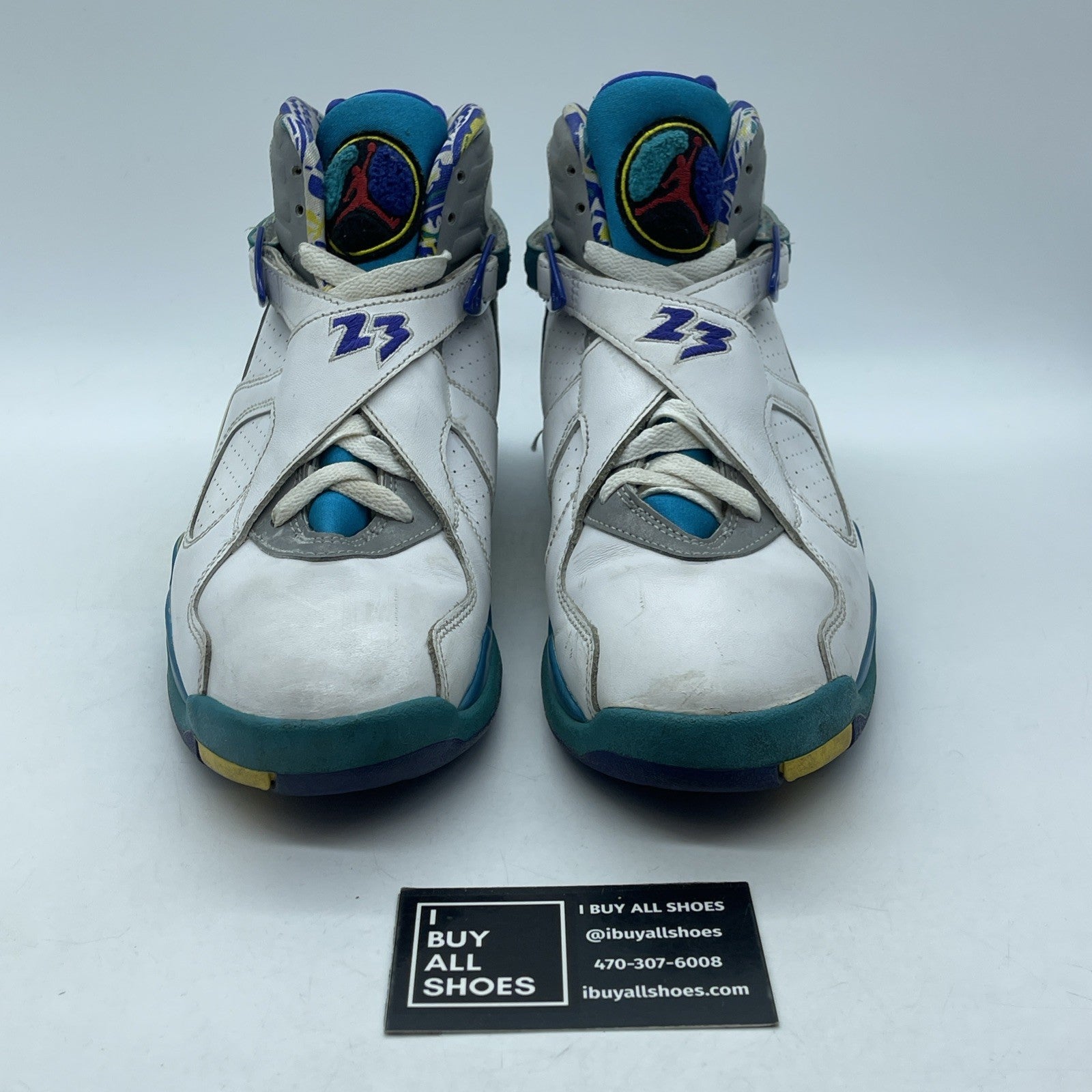 Size 9W - Air Jordan 8 Retro White Aqua White Silver Leather  (CI1236-100)
