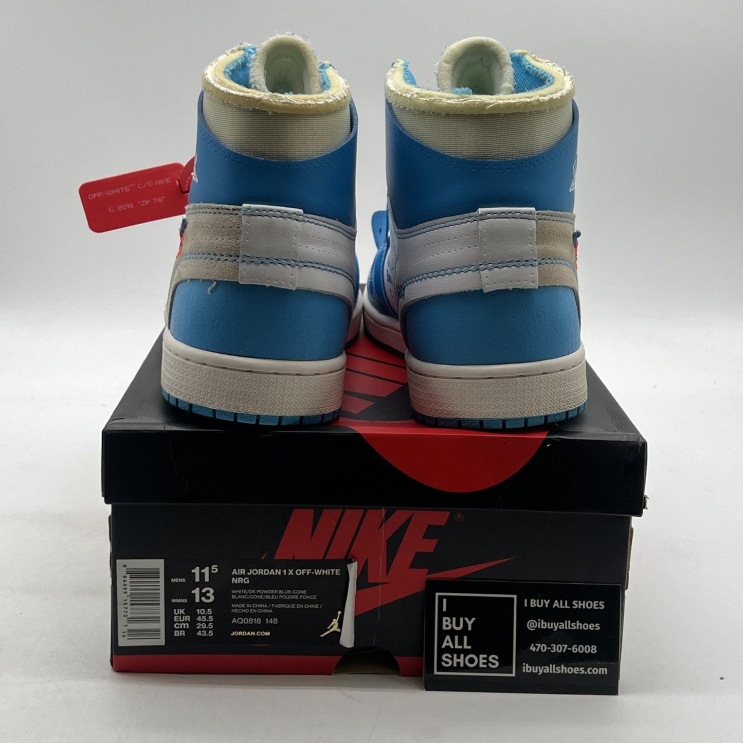 Size 11.5 - Air Jordan 1 Retro OG x Off-White High UNC (AQ0818-148)