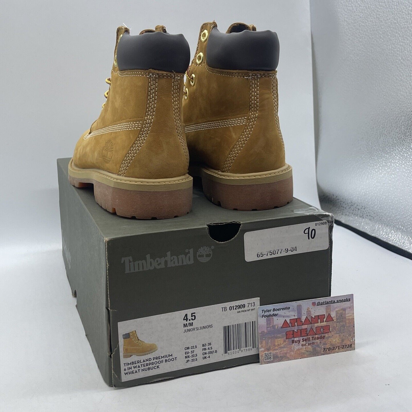 Size 4.5 Youth Timberland 6" Premium Wheat Brown Suede Leather (TB012909-713)