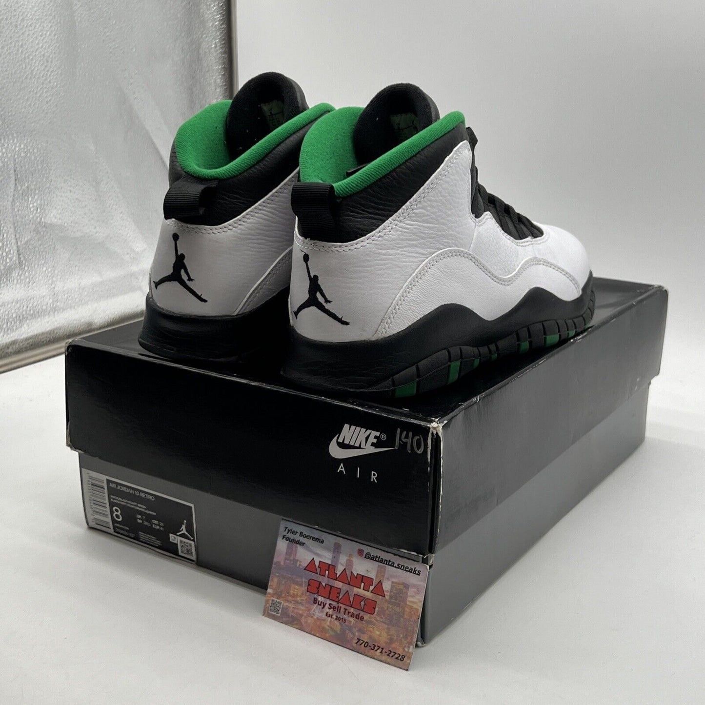 Size 8 - Air Jordan 10 Retro 2019 Seattle Black White Leather Green (310805-137)