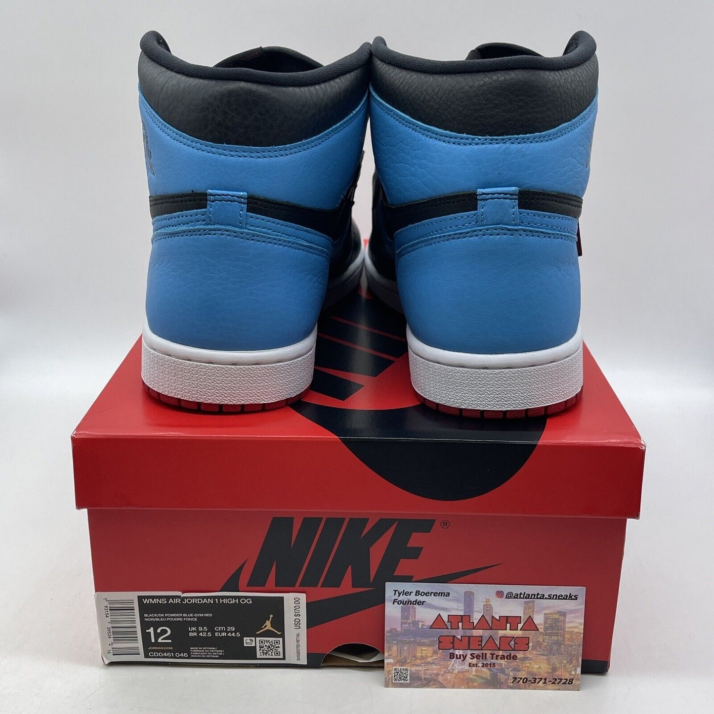 Size 12 - Jordan 1 High OG UNC To Chicago 2020 Blue Red Leather (CD0461-046)