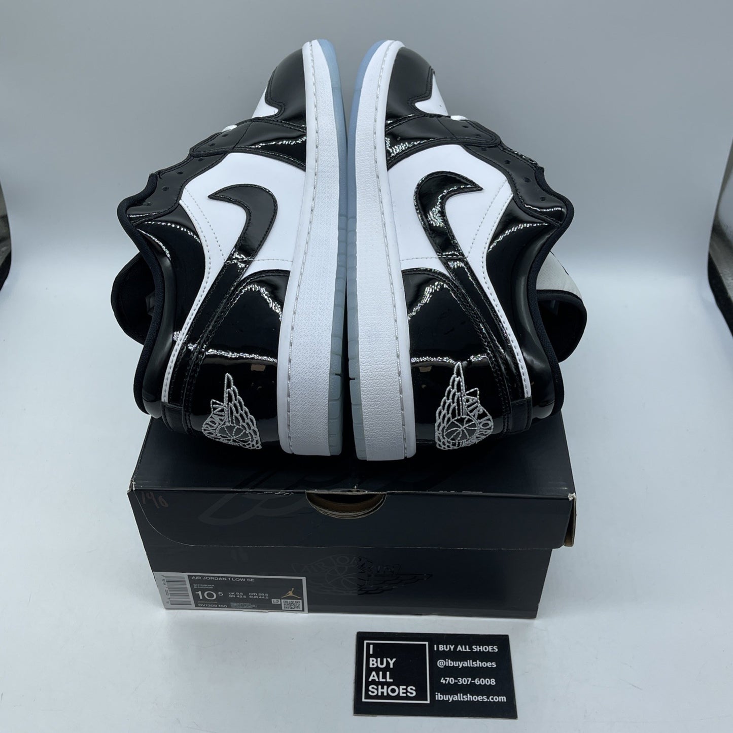 Size 10.5 - Jordan 1 Low SE Concord Black White Leather (DV1309-100)
