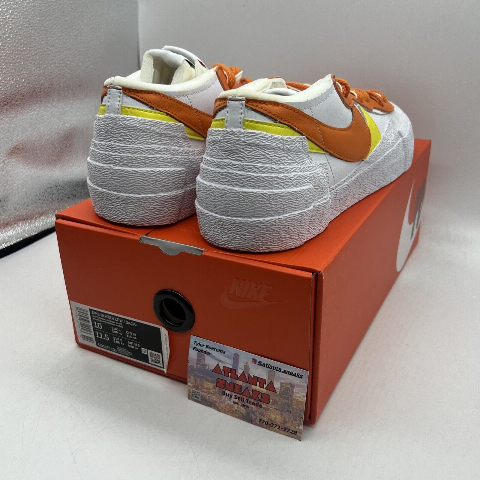 Size 10 - Nike Blazer Low x Sacai Magma Orange Brand New Og All