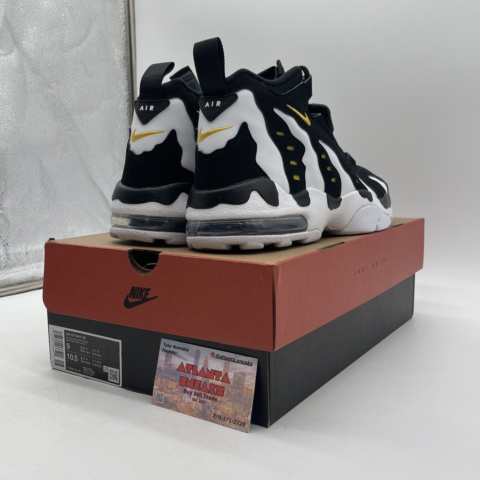 Size 9 -  Air Dt Max ‘96 Black White 2024 Yellow Suede Leather  (HM8249-001)