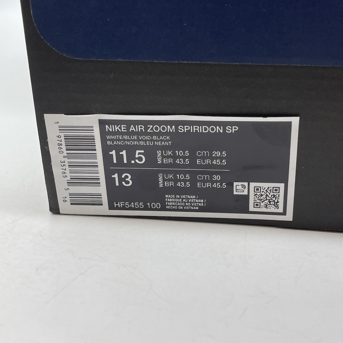 Size 11.5 - Nike Fragment Design x Air Zoom Spiridon White Blue Void HF5455-100
