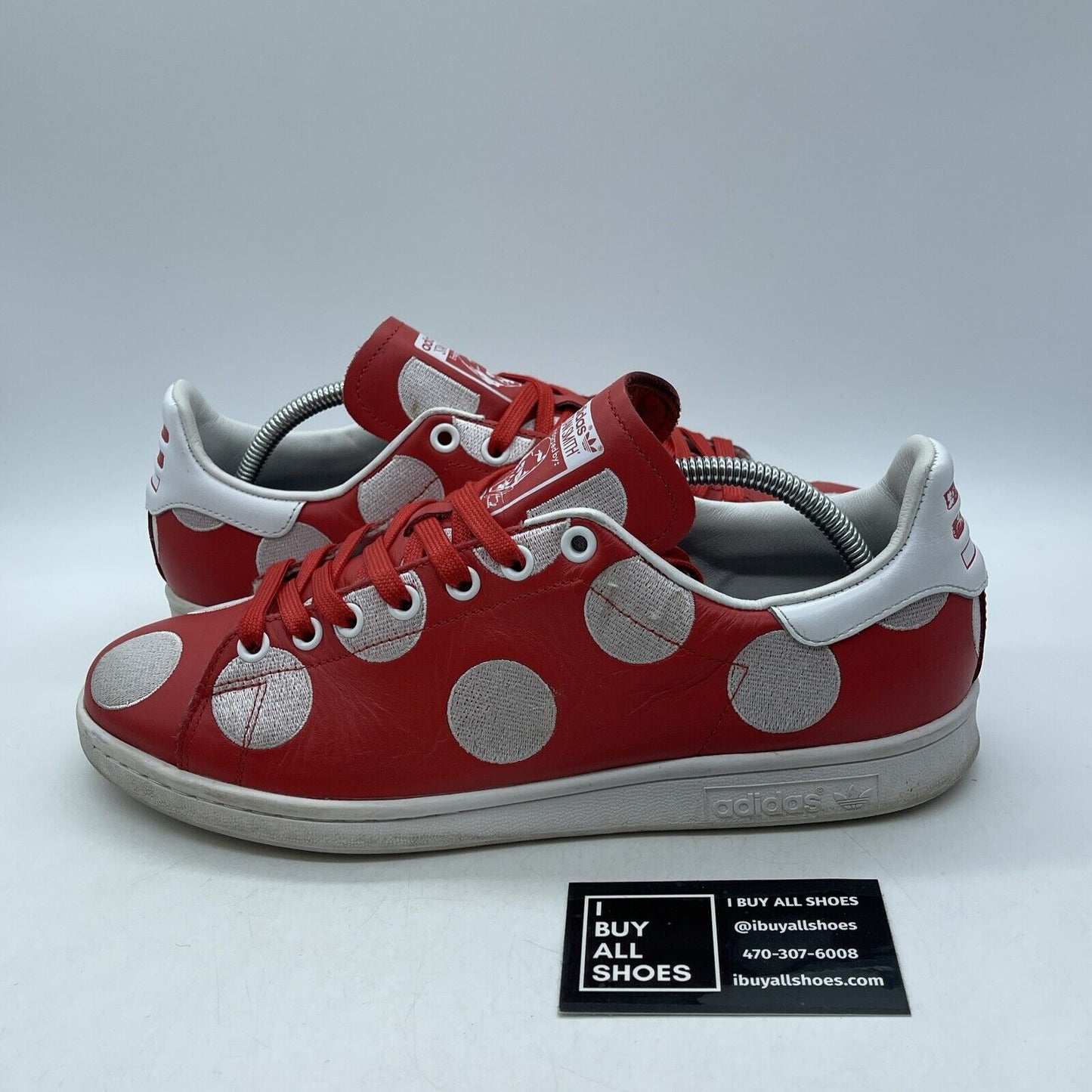 Size 10 - adidas Pharrell Williams x Stan Smith Red White Suede Leather (B25399)