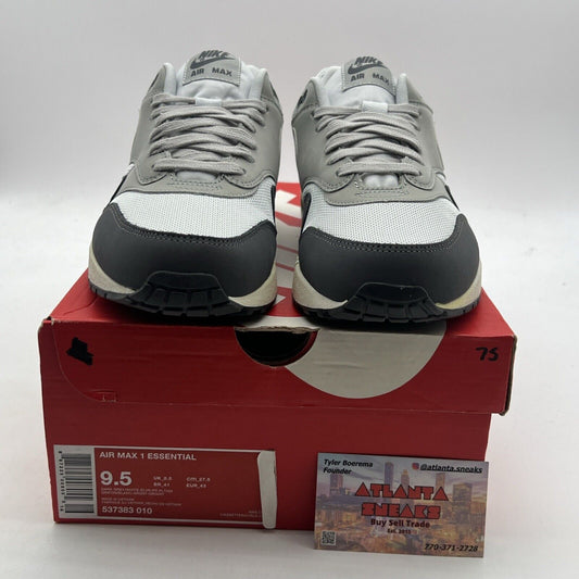 Size 9.5 - Nike Air Max 1 Essential Silver Dark Grey (537383-010)