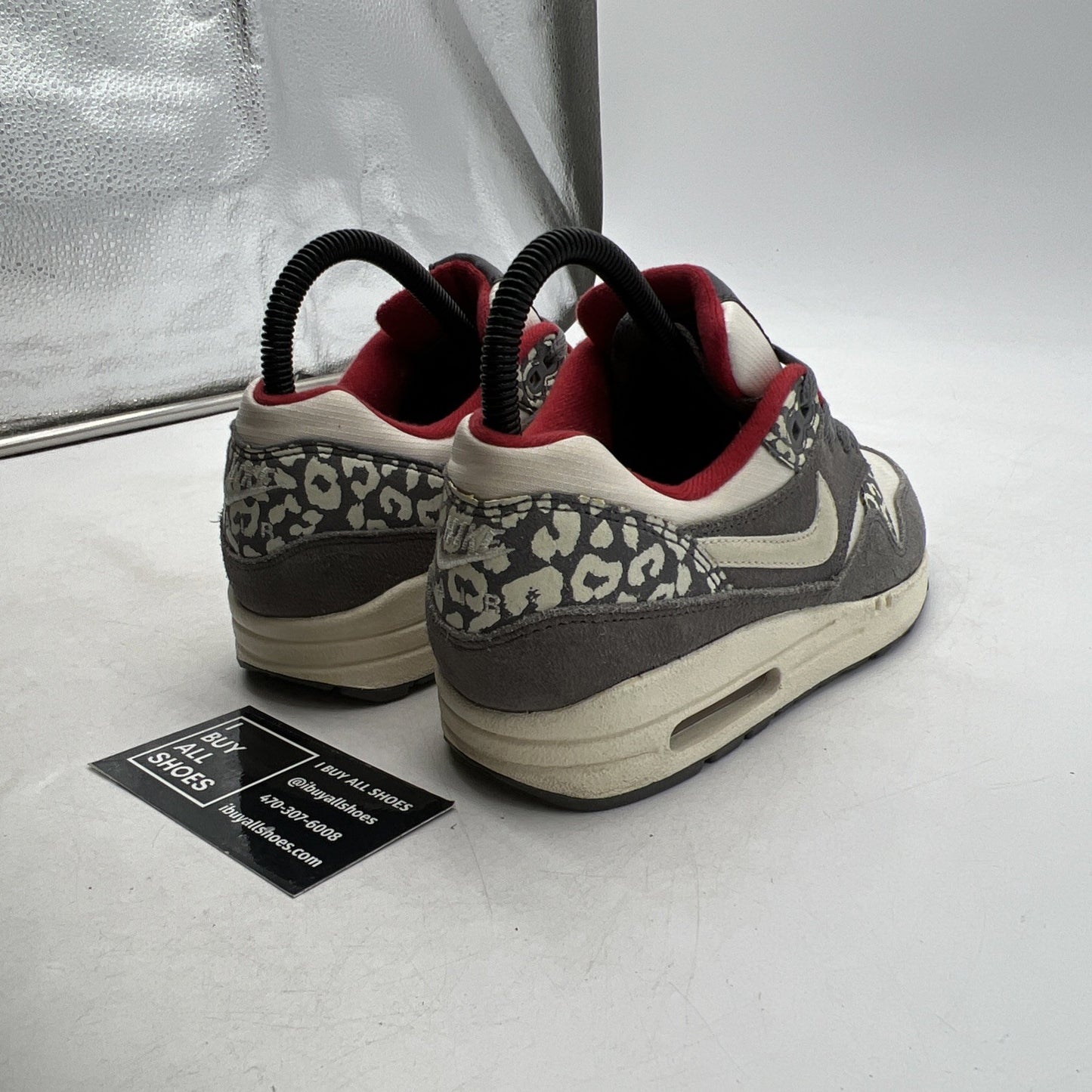 Size 5 - Nike Air Max 1 Grey Leopard W (319986-099)