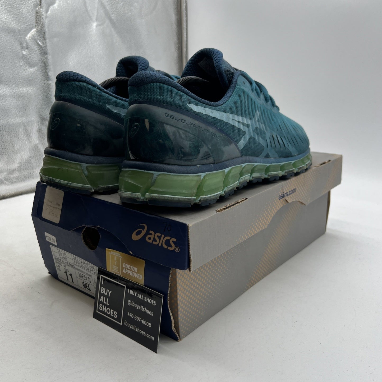 Size 11 - Asics Gel-Quantum 360 Knit Shoes Ocean Depth Crystal Blue (T5J1N6140)
