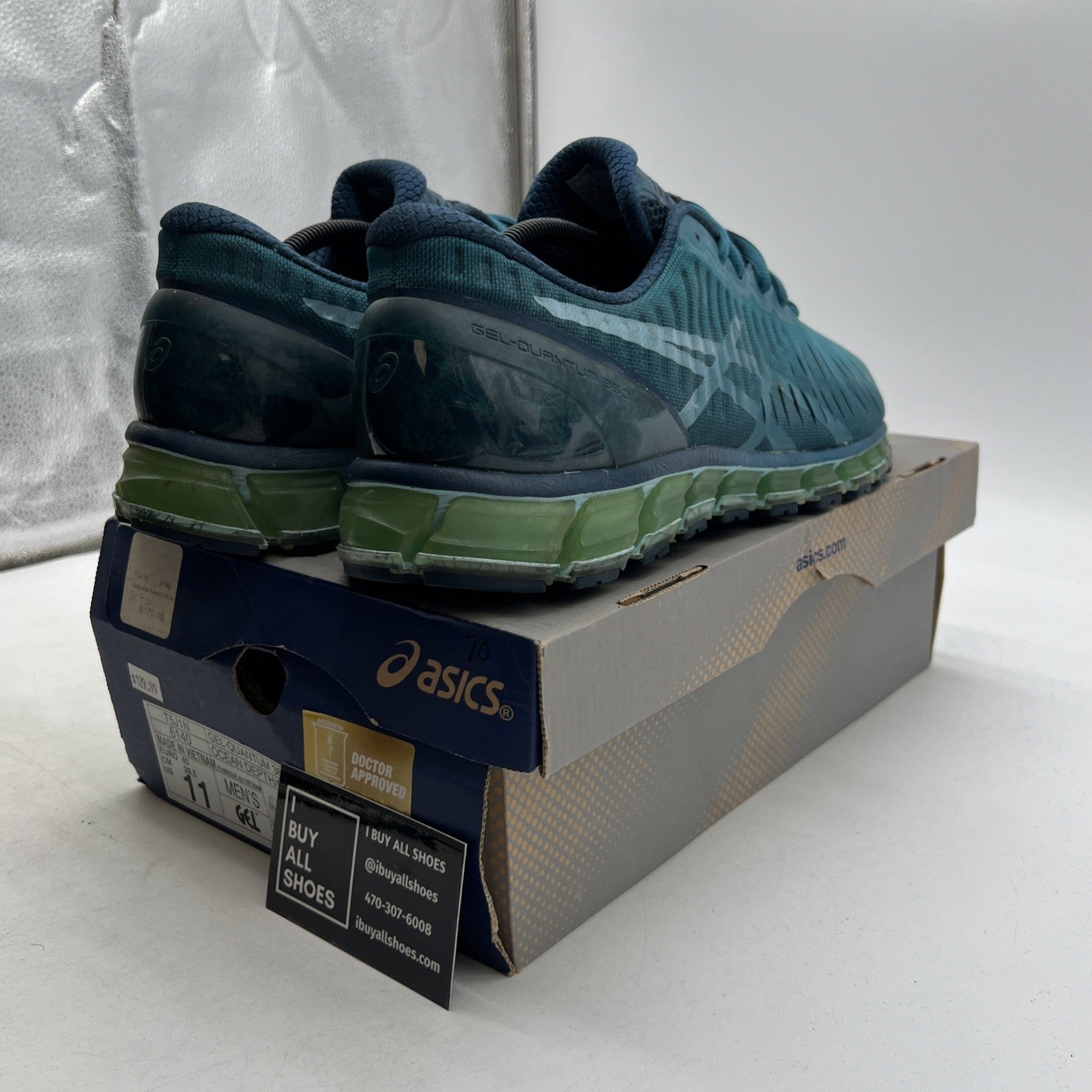 Size 11 - Asics Gel-Quantum 360 Knit Shoes Ocean Depth Crystal Blue (T5J1N6140)