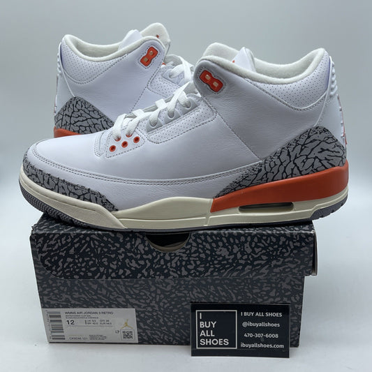 Size 12W -Nike Air Jordan 3 Retro Georgia Peach White Cosmic (CK9246-121)