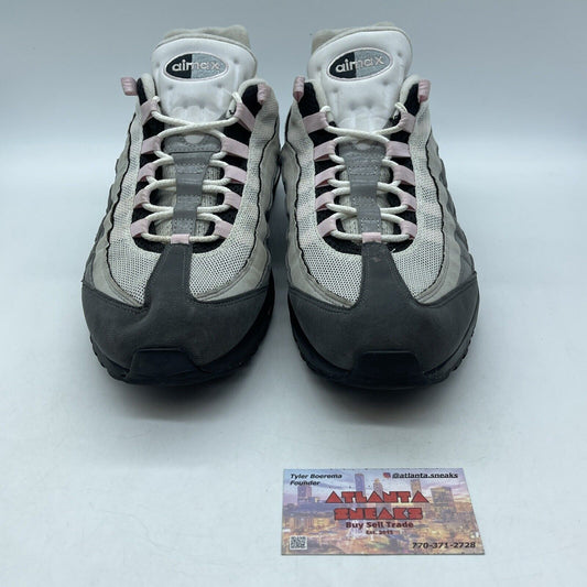 Size 12 - Nike Air Max 95 Pink Foam Grey White Black Suede Leather (CJ0588-001)