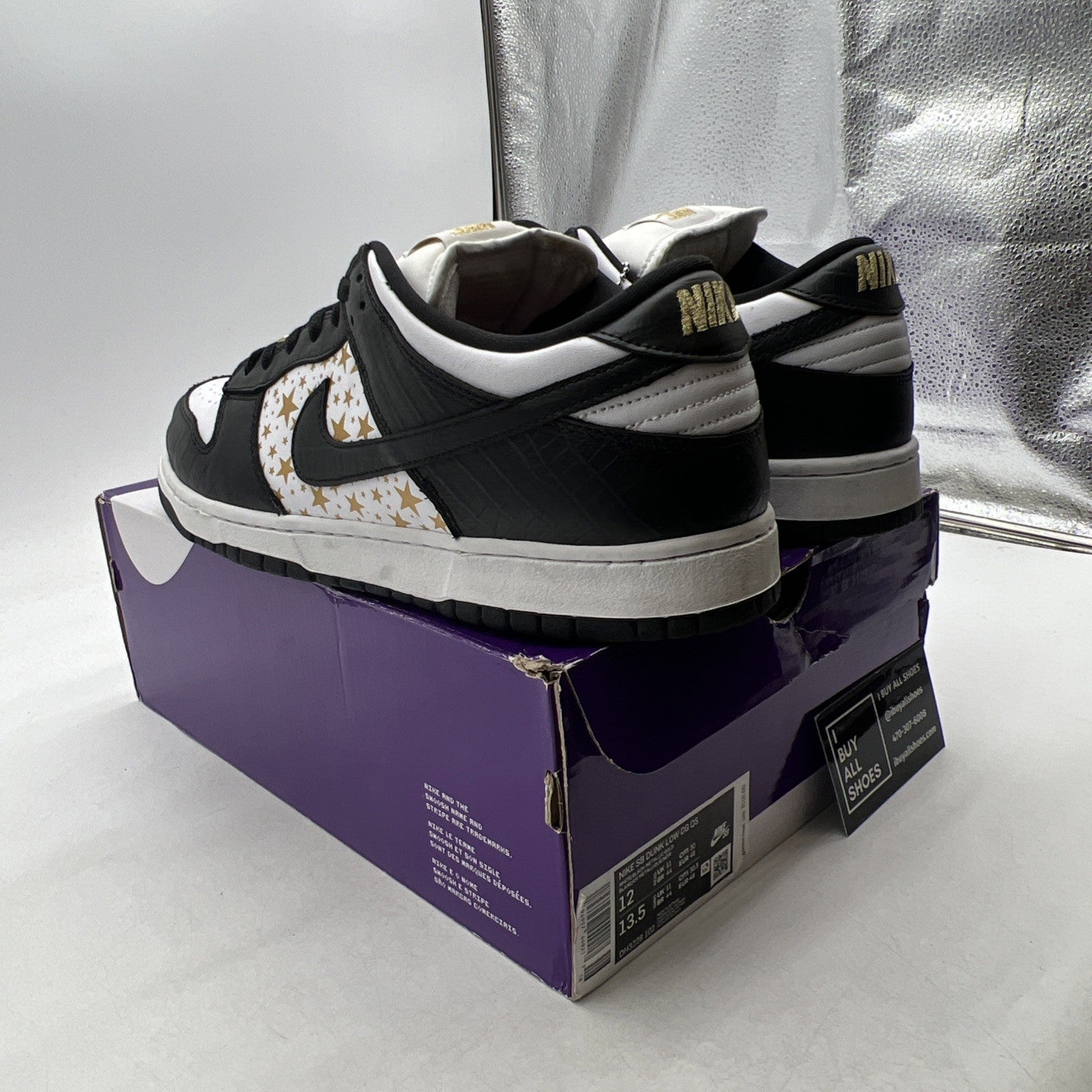 Size 12 - Nike SB Dunk Low Supreme Stars Black 2021 (DH3228-102)