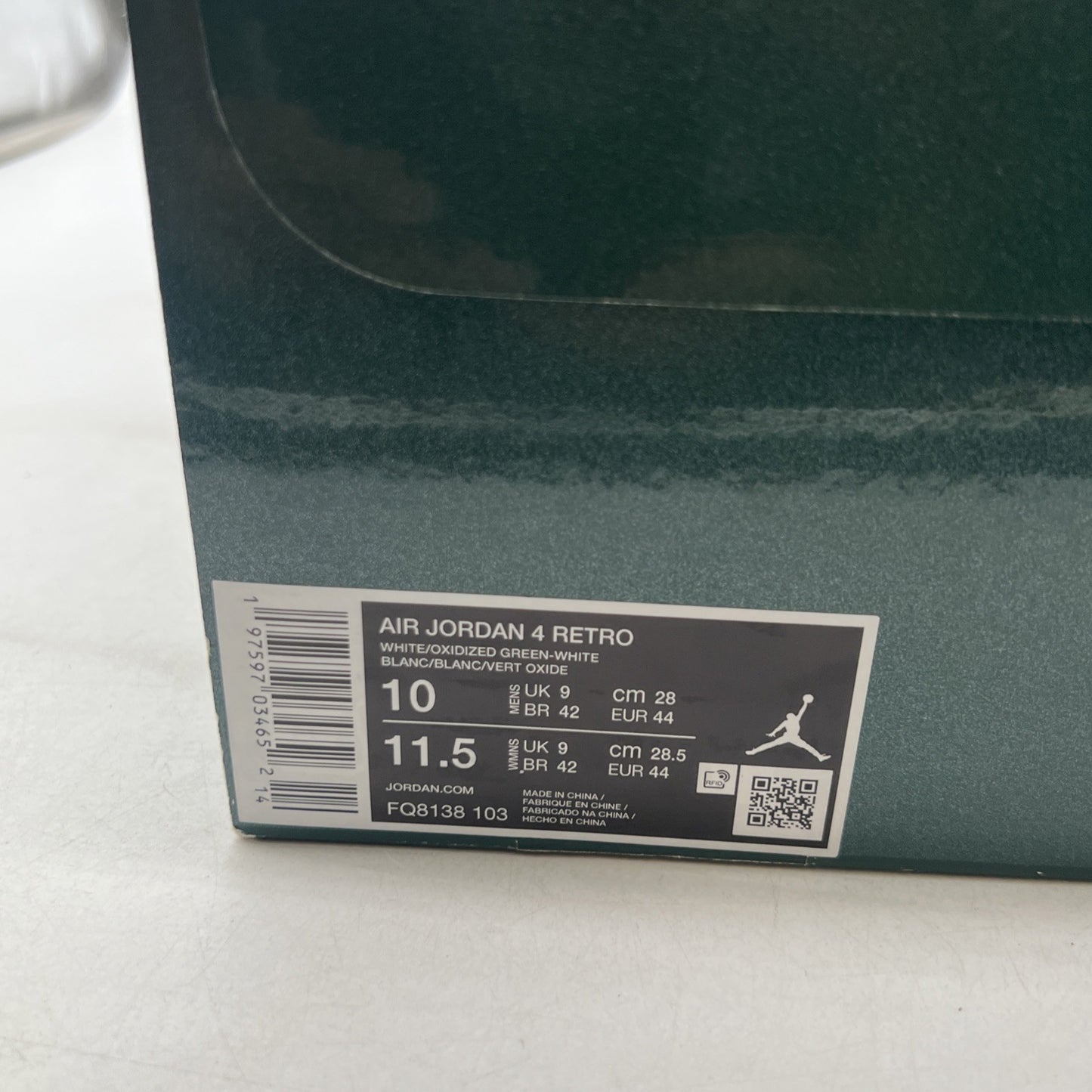 Size 10 - Air Jordan 4 Retro Oxidized Green (FQ8138-103)