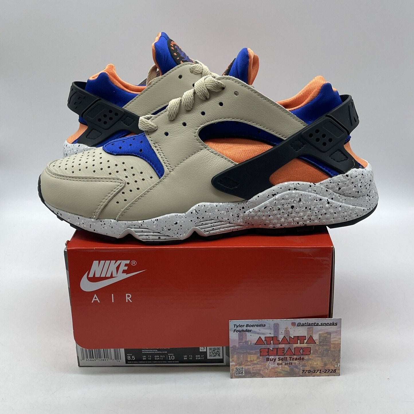 Size 8.5 - Nike Air Huarache OG Mowabb Brown Leather Blue Suede (DD1068-200)