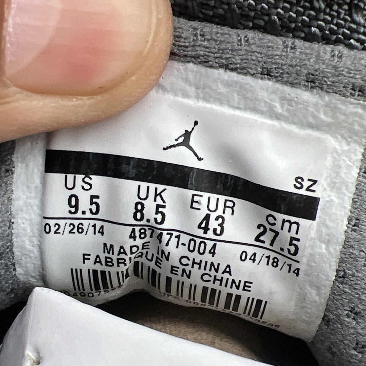 Size 9.5 - Air Jordan 14 Retro Wolf Grey (487471-004)