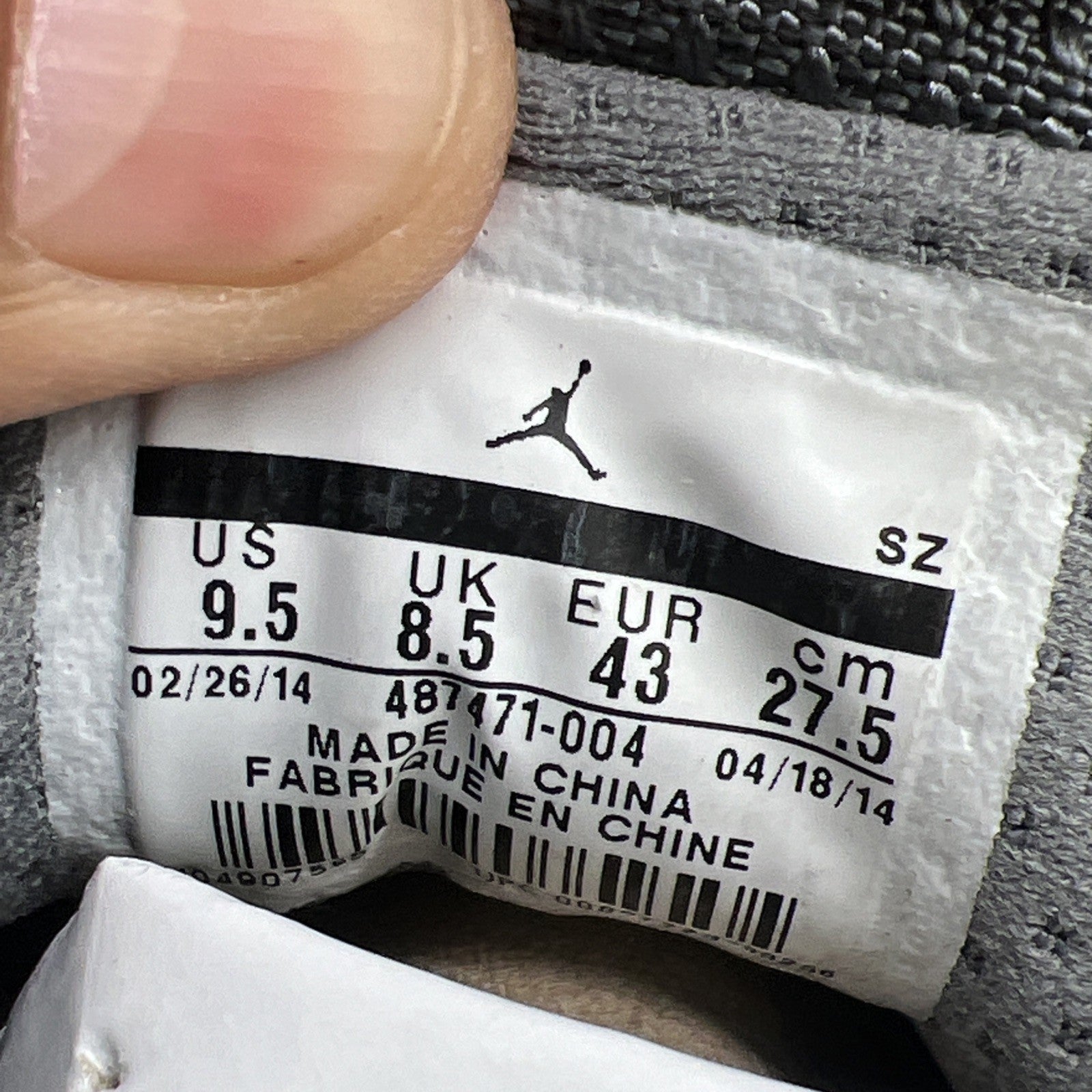 Size 9.5 - Air Jordan 14 Retro Wolf Grey (487471-004)