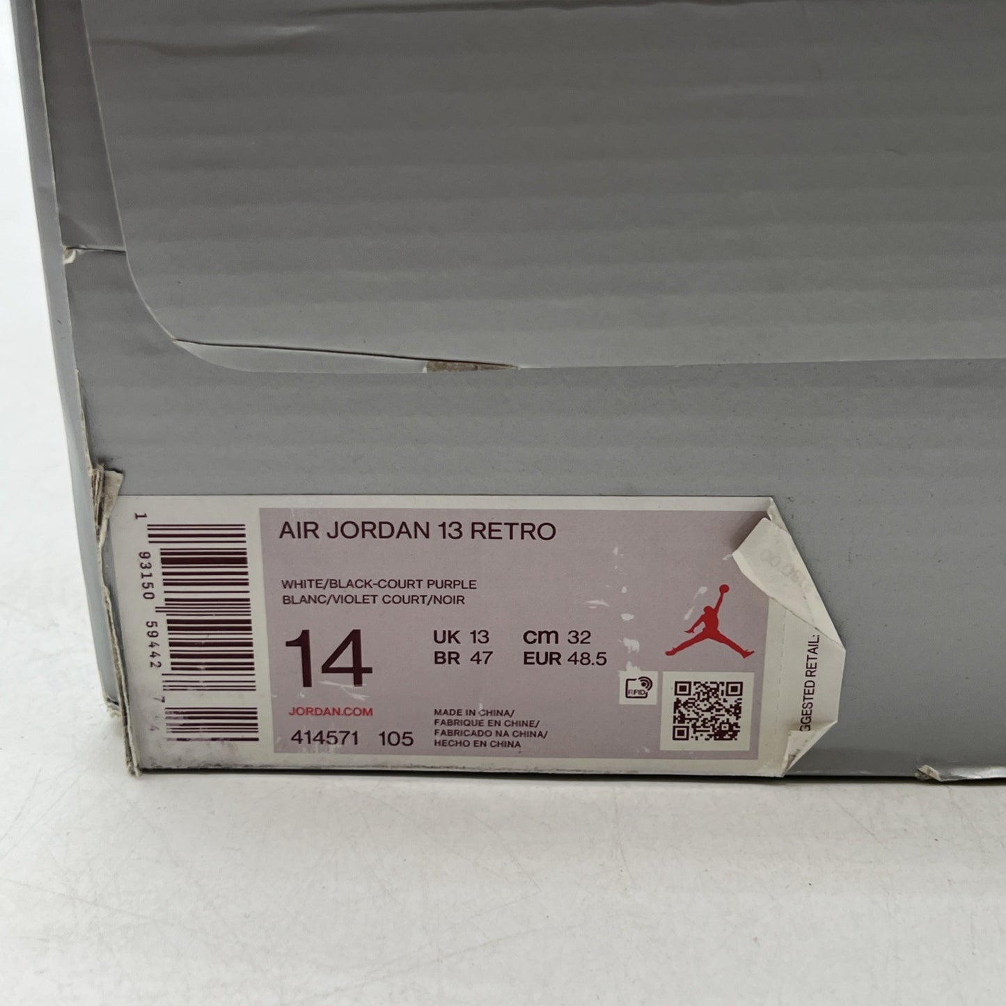Size 14 - Air Jordan 13 Retro Lakers (414571-105)
