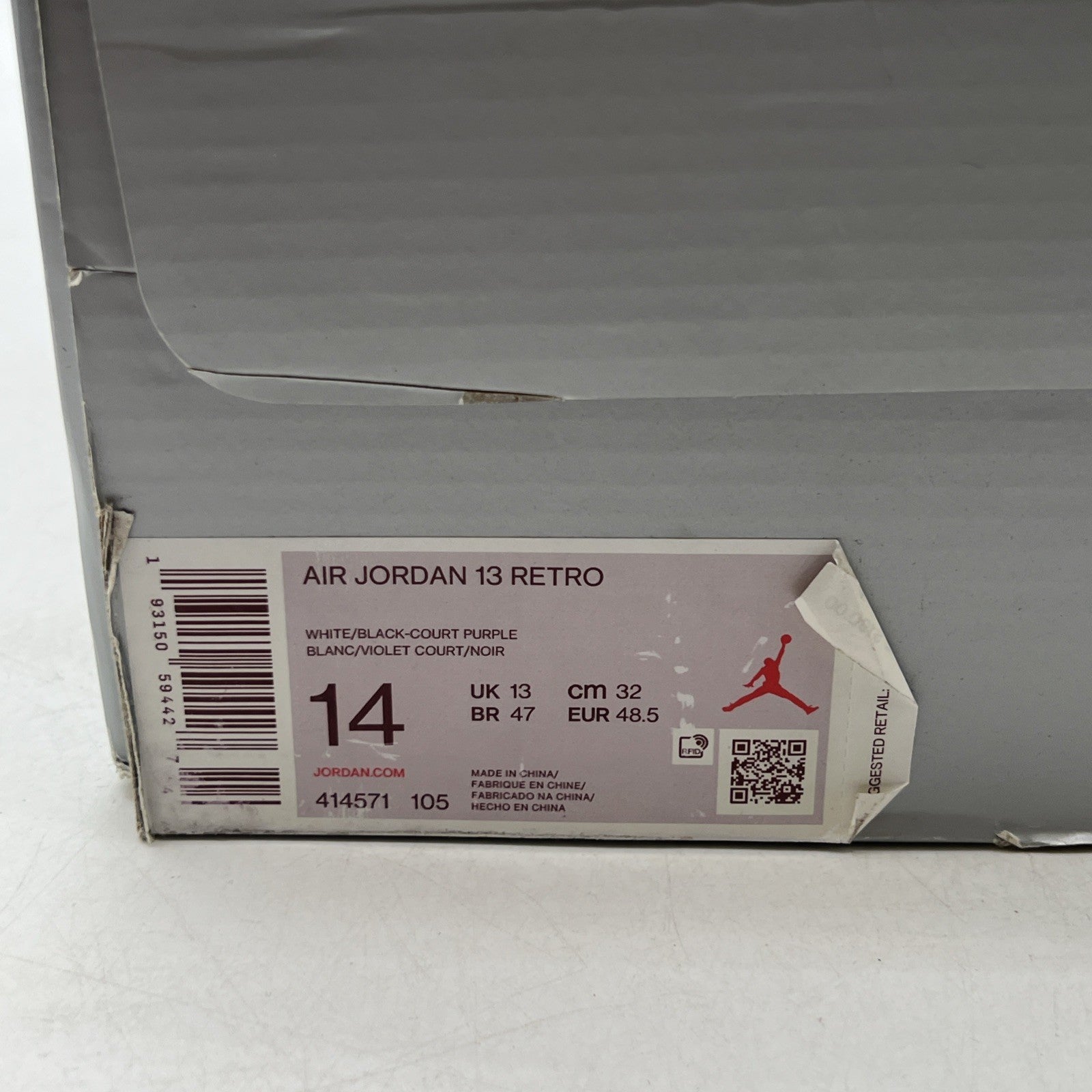 Size 14 - Air Jordan 13 Retro Lakers (414571-105)