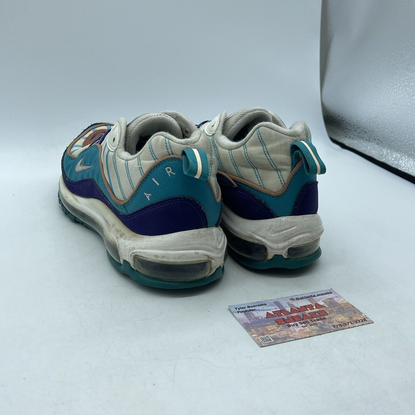 Size 9 - Nike Air Max 98 Spirit Teal Blue Purple Suede Leather (640744-500)