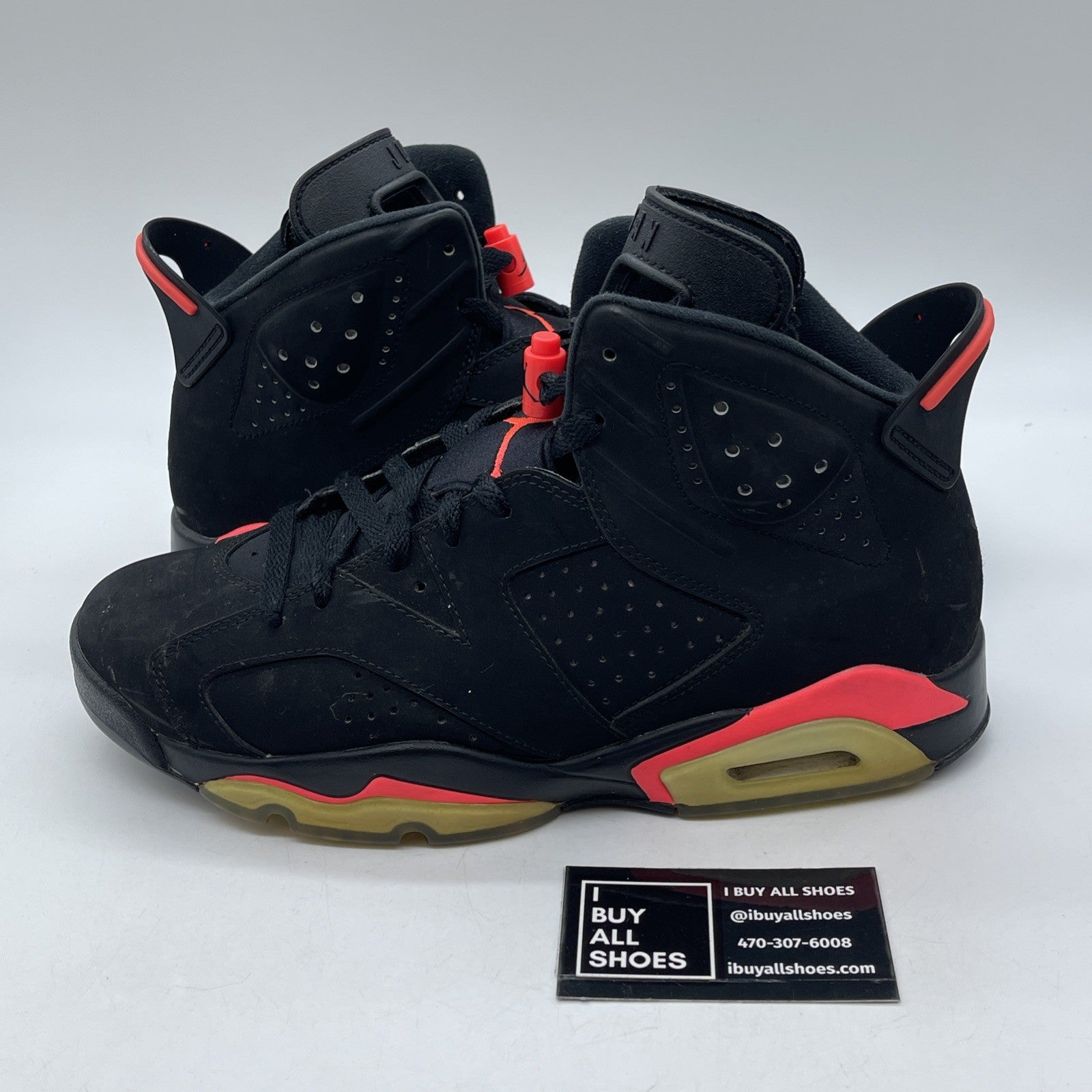 Size 9.5 - Jordan 6 Retro Infrared Black Pink Suede (384664-023)