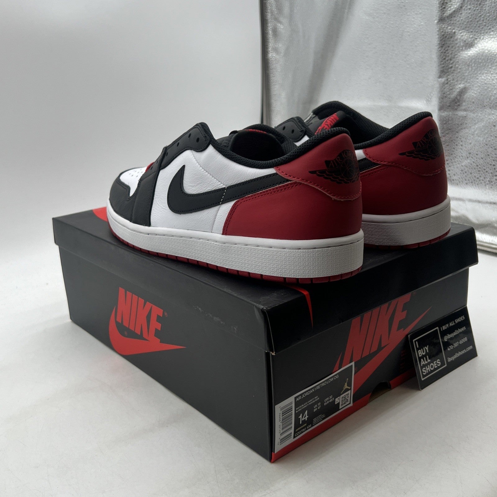 Size 14 - Air Jordan 1 Retro OG Low Black Toe (CZ0790-106)