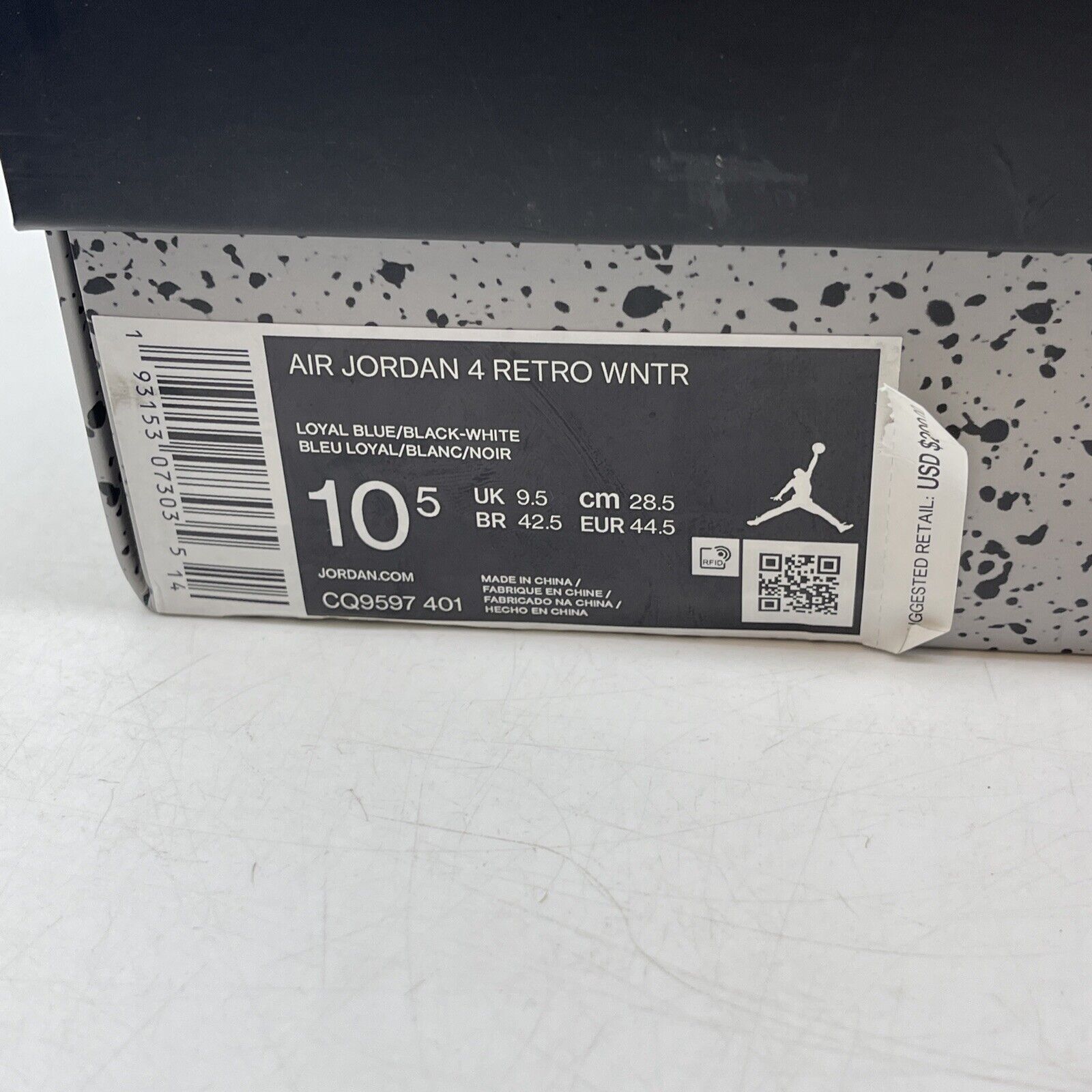 Size 10.5 - Jordan 4 Winter Loyal Blue 2019 White Grey Red Black (CQ9597-401)