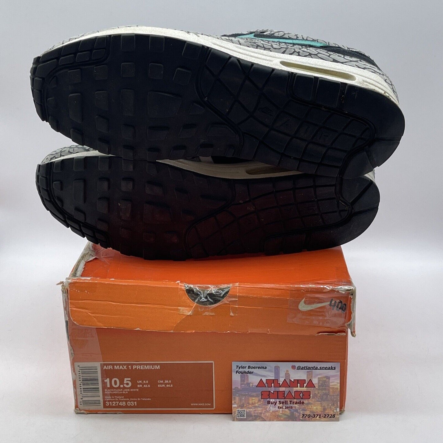 Size 10.5 - Nike Atmos x Air Max 1 Premium Elephant Suede Leather (312748-031)
